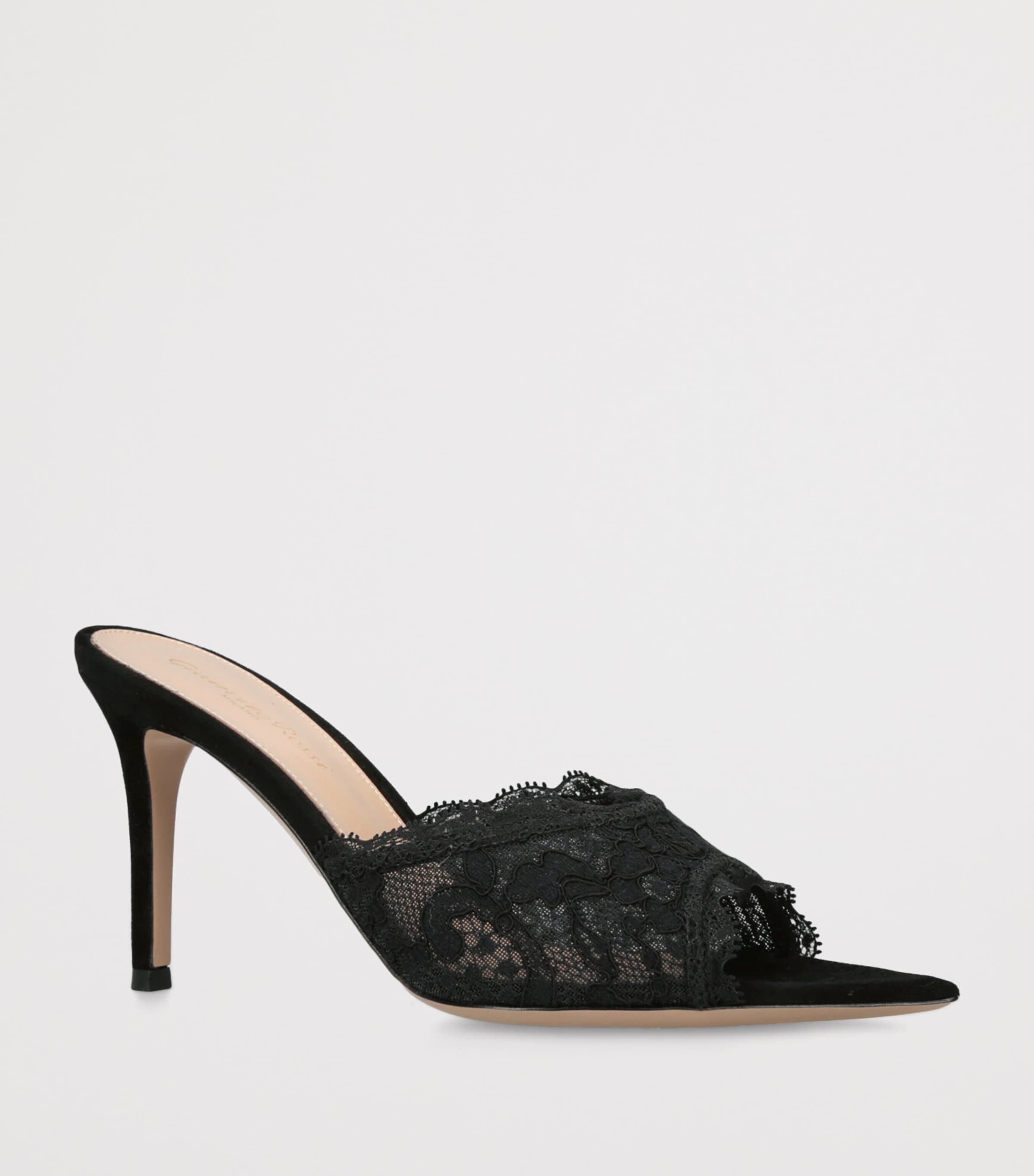 Lace Claudia Mules 85 BLACK Image 3