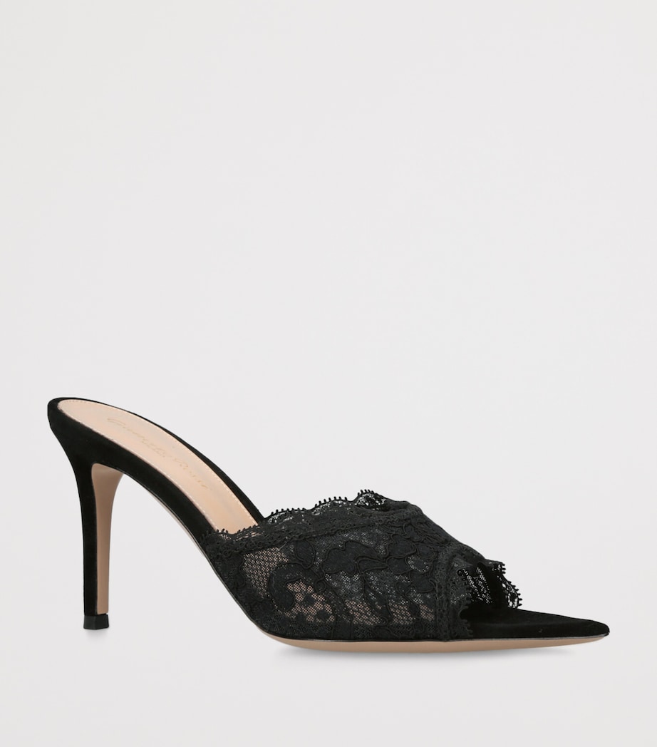 Lace Claudia Mules 85 BLACK Image 3