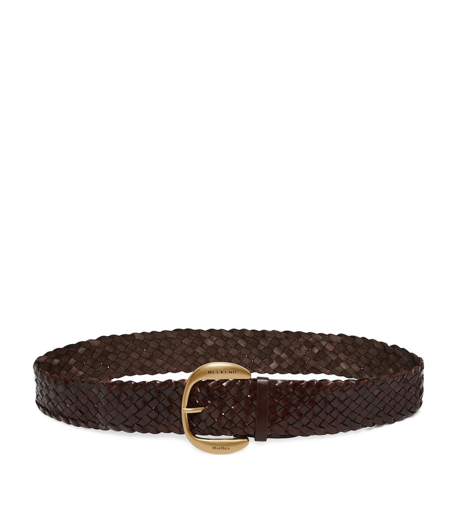 Weekend Max Mara Woven Leather Belt Dark Brown Image 1