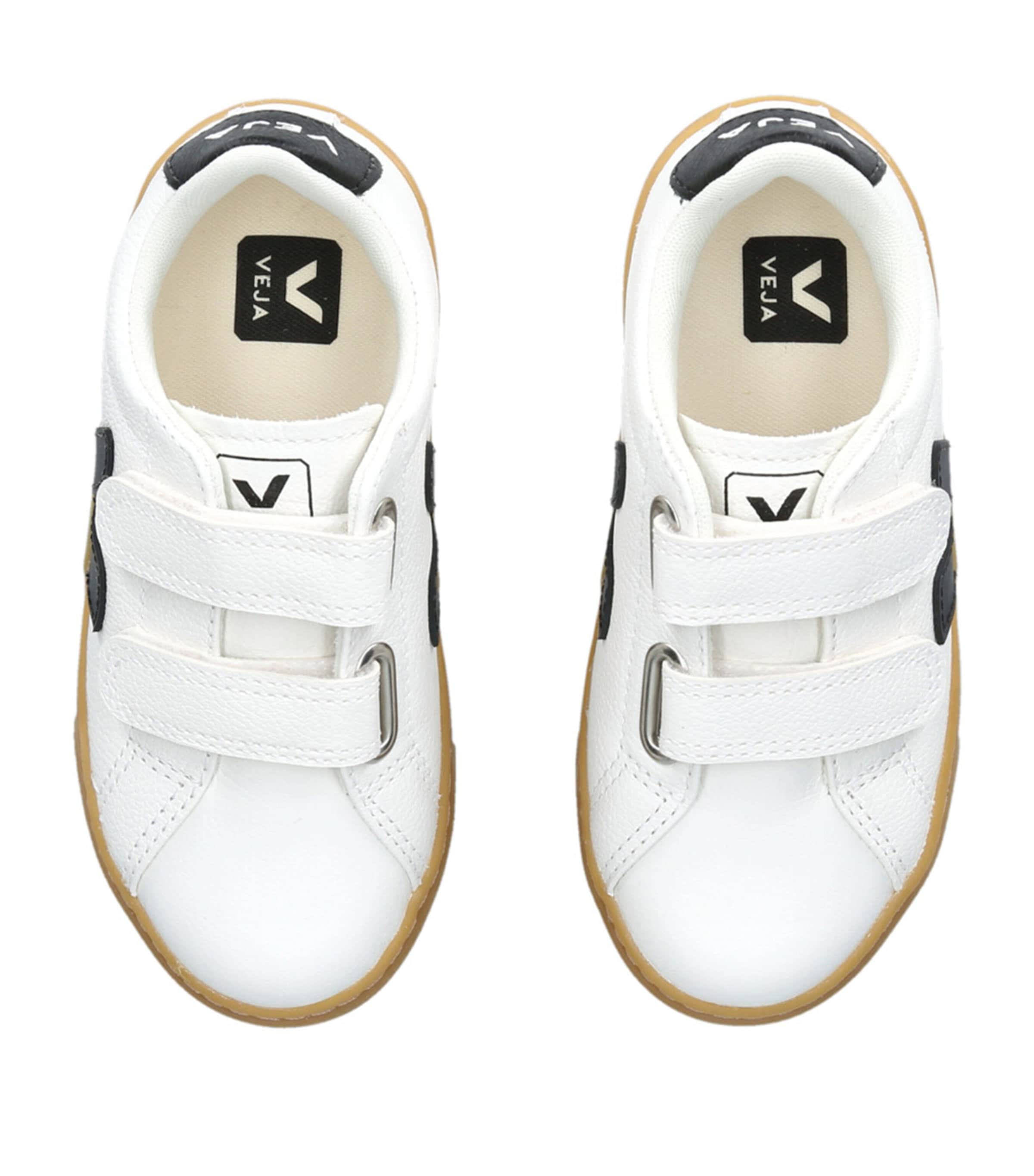 Leather Esplar Velcro Sneakers WHITE/BLK Image 4