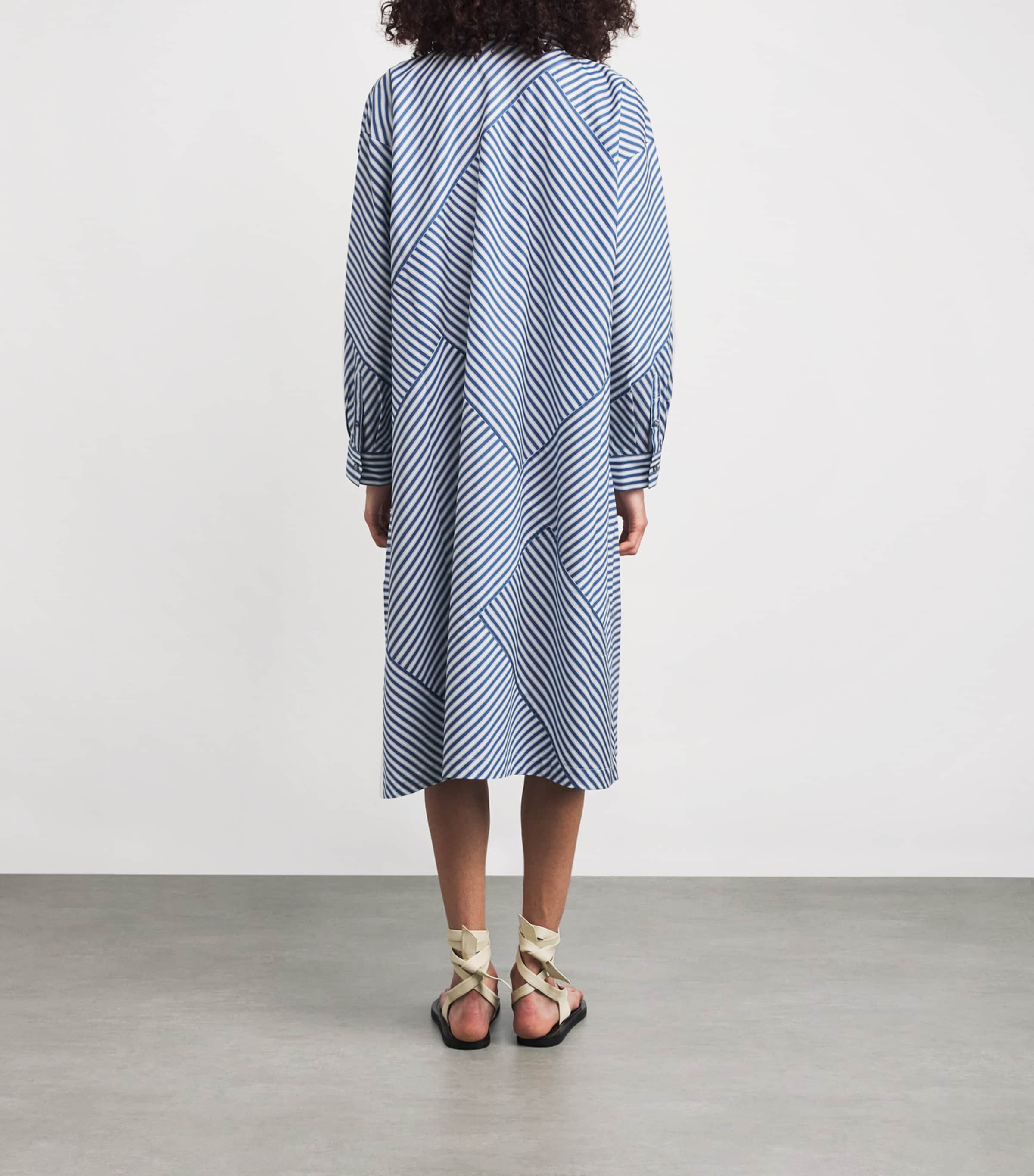 Stripe A-Line Midi Shirt Dress INKY Image 3