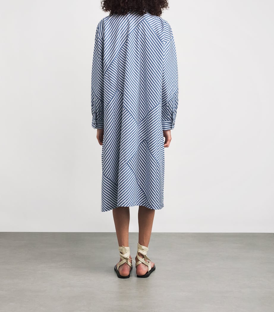 Stripe A-Line Midi Shirt Dress INKY Image 3