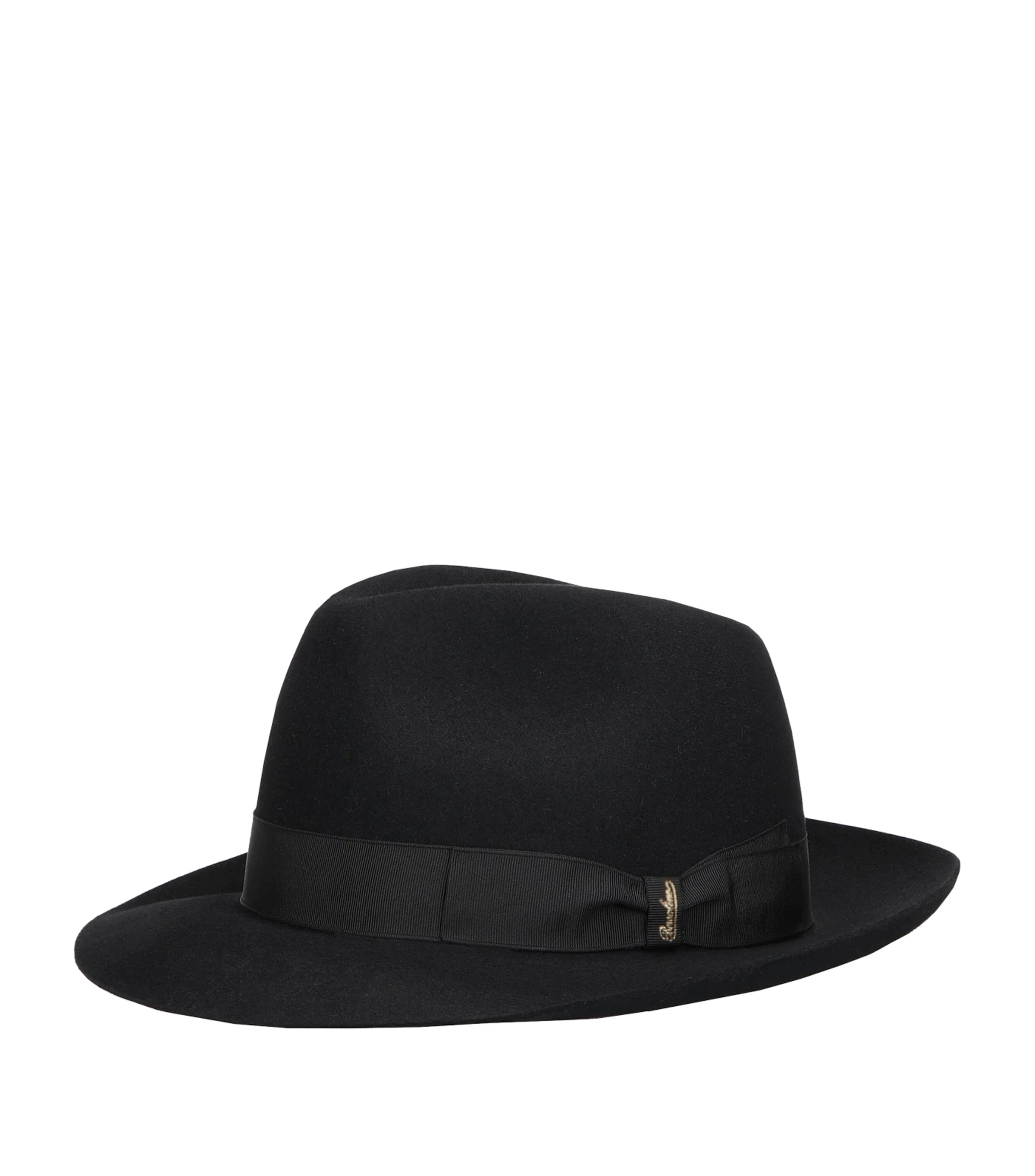 Borsalino Felt Federico Medium Brim Hat In Black