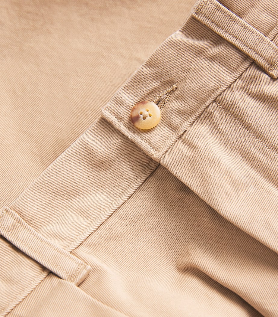 Cotton Pleated Cormac Shorts BEIGE/KHAKI Image 5