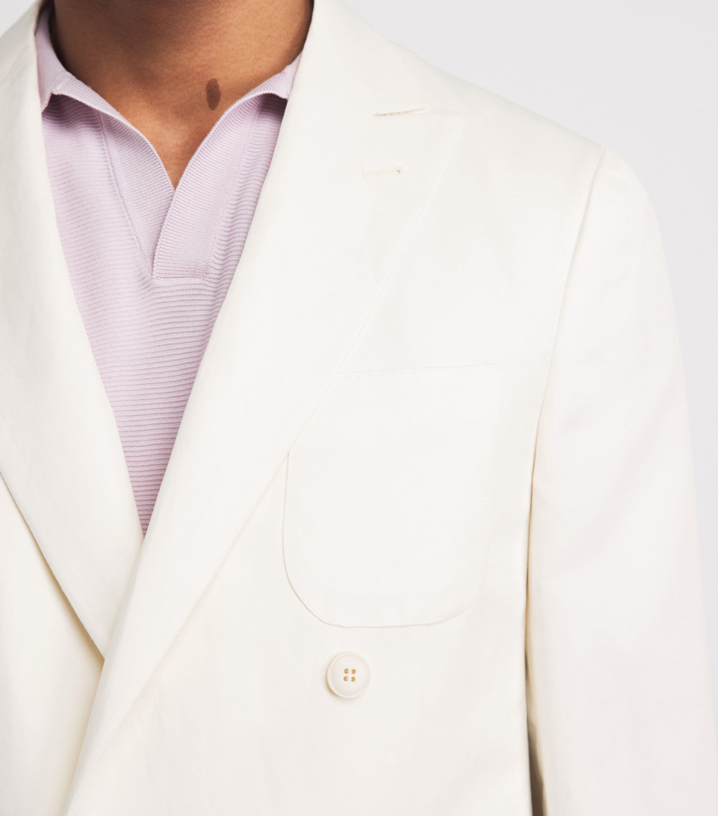 Canali Mens Linen-Silk Double-Breasted Blazer Image 3