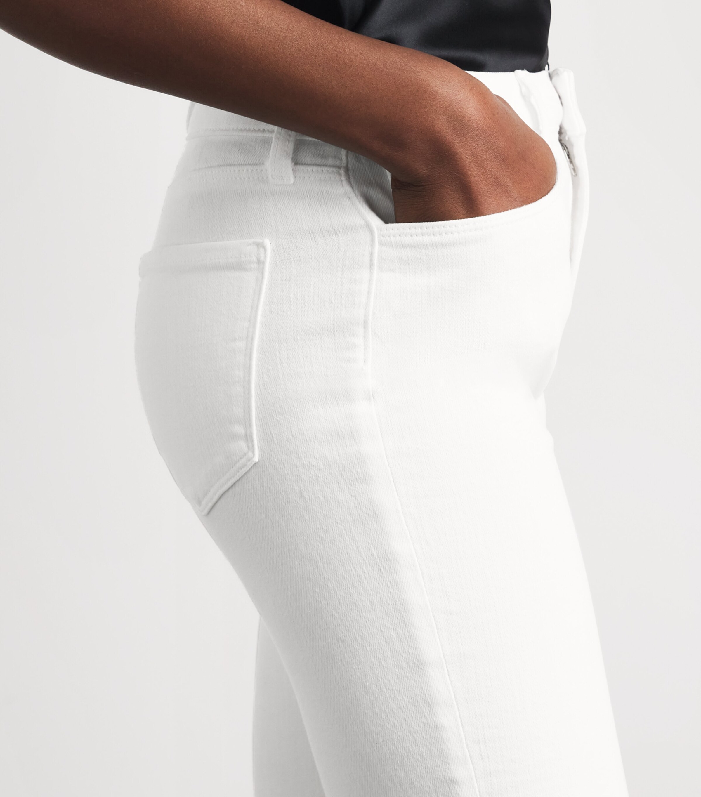L'Agence Womens Ruth Straight Jeans Blanc Blan Image 3