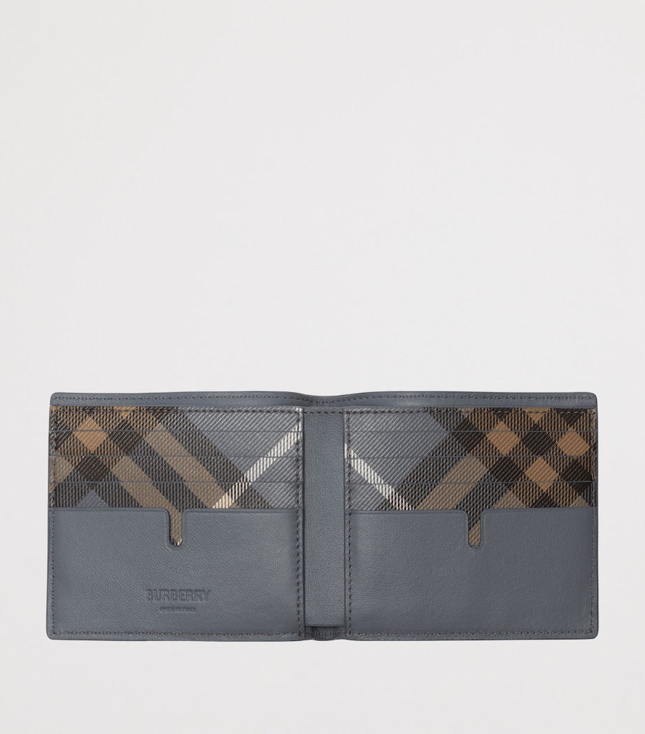 Burberry Leather Check Pop Bi-Fold Wallet Wave Blue Image 3