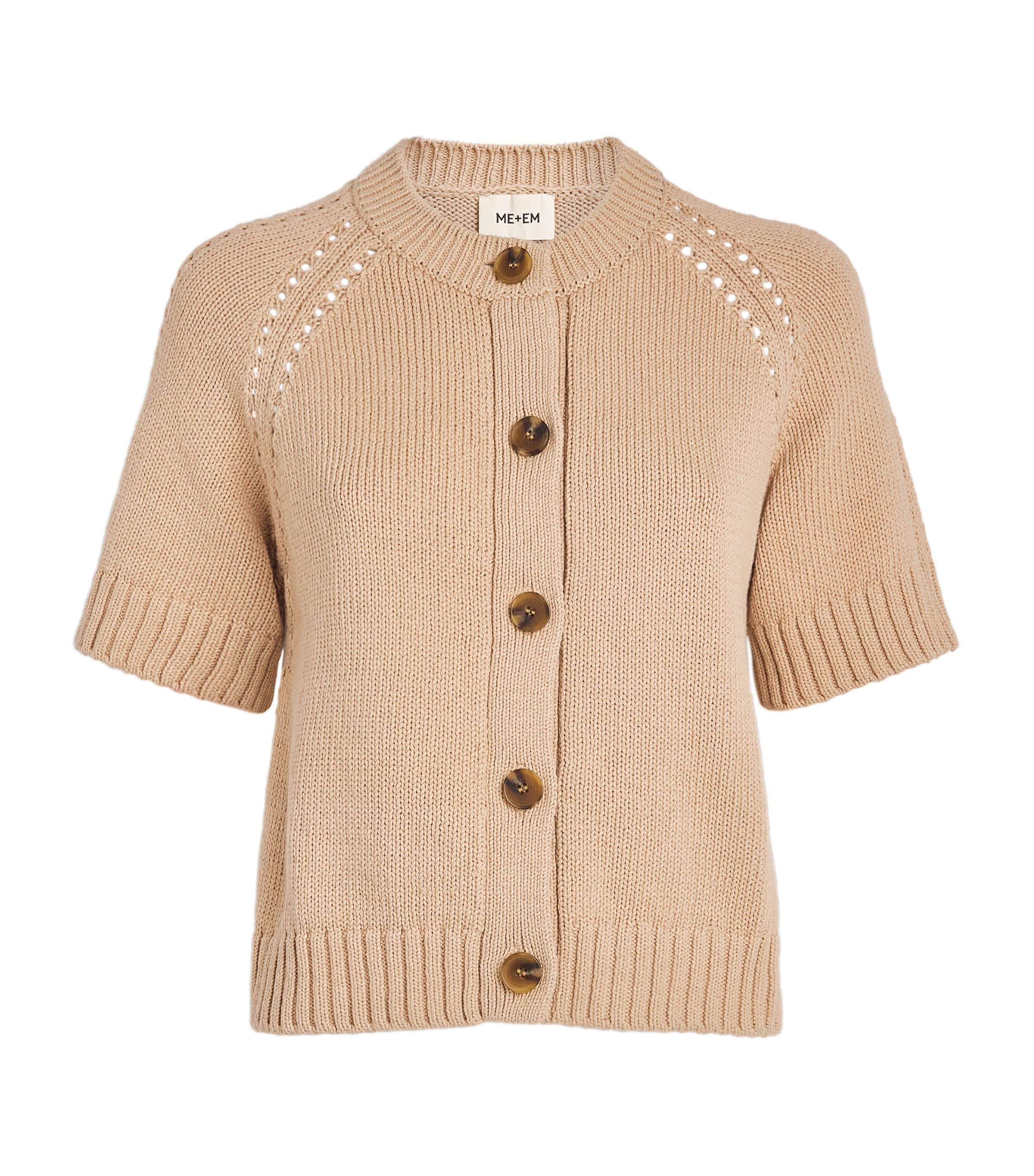 ME+EM Womens Organic Cotton Knit Top Stone Image 1