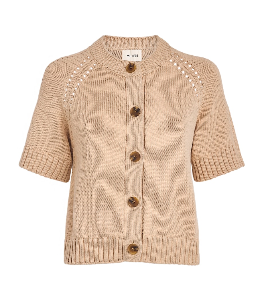 ME+EM Womens Organic Cotton Knit Top Stone Image 1