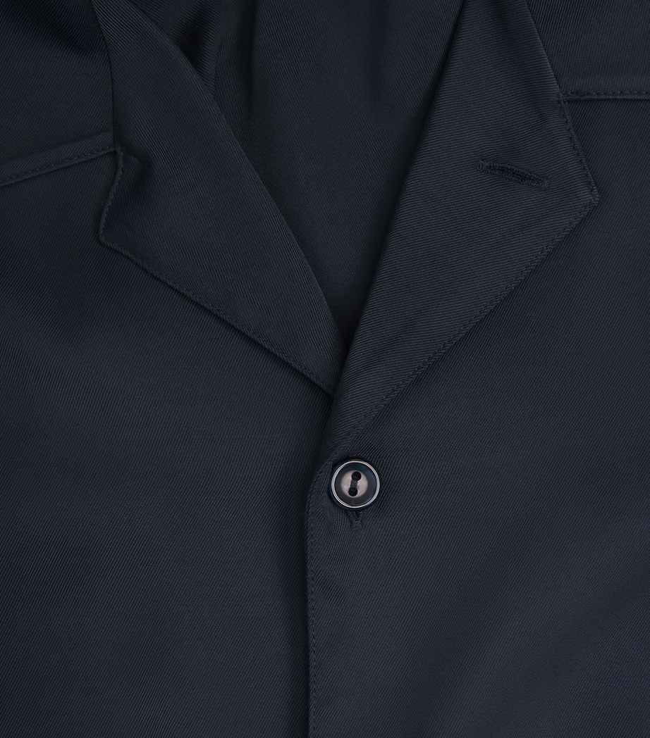 Sandro Paris Mens Notched-Collar Shirt Midnight Blue Image 6