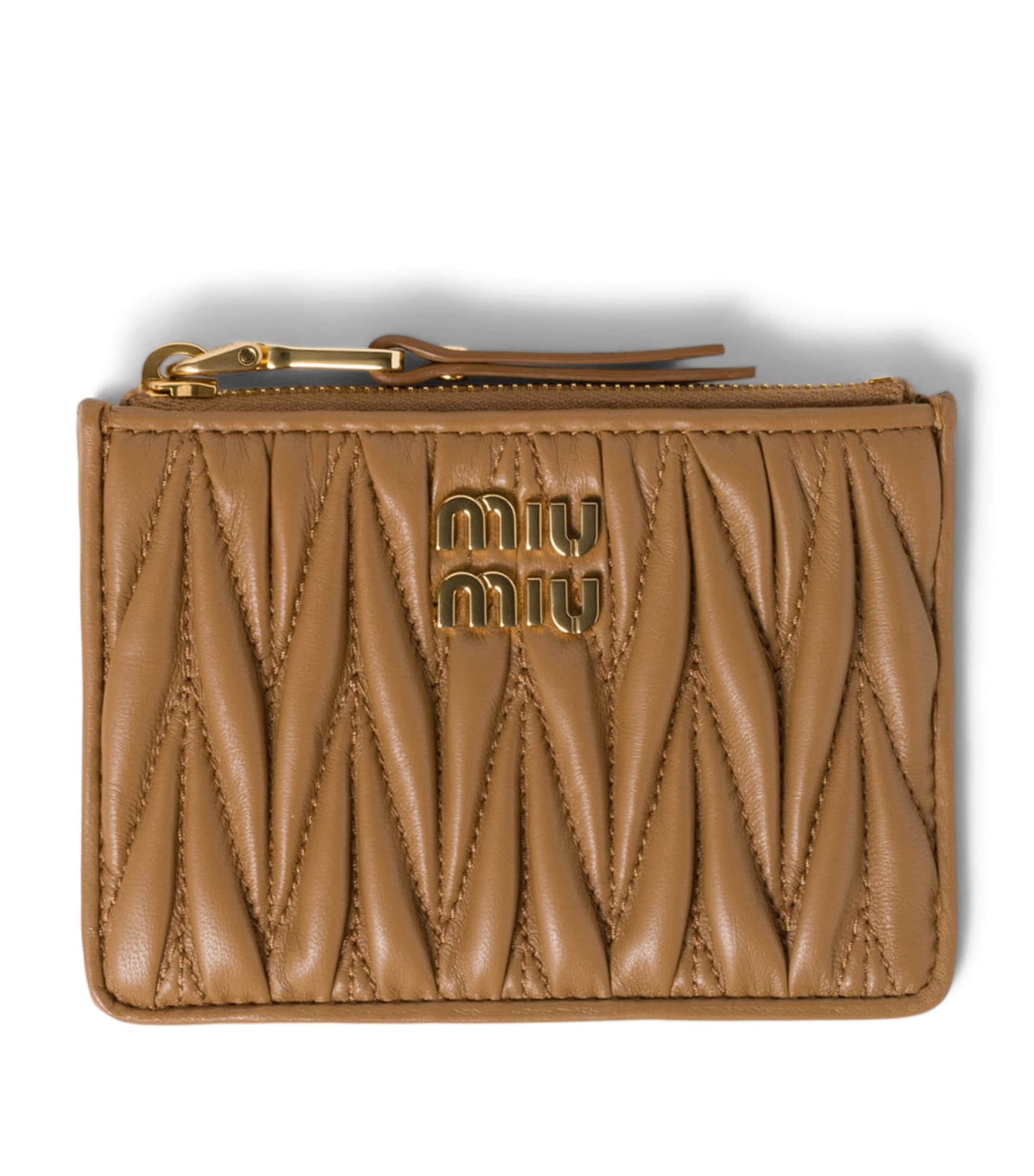 Miu Miu Leather Matelassé Zipped Card Holder Image 1
