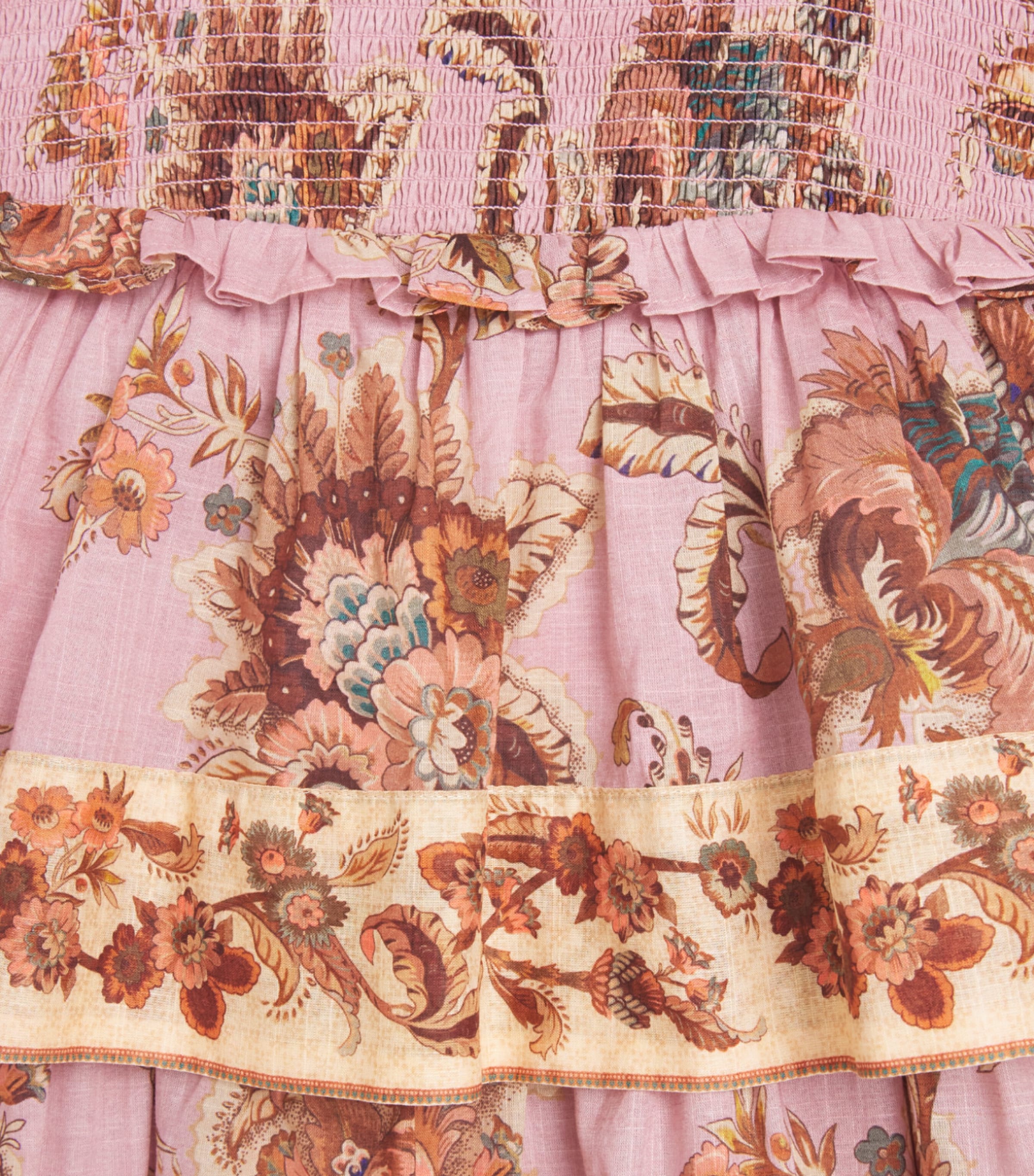 Zimmermann Kids Cotton Tiered Aster Dress (2-12 Years) Muave Jacobean Image 3