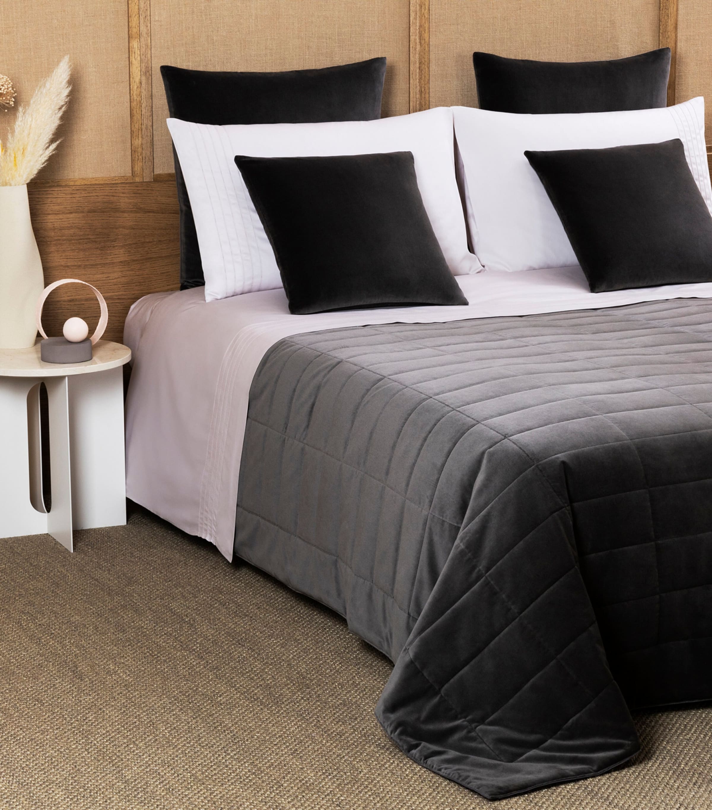 Luxury Velvet Cushion Cover (65cm x 65cm) 0209 - MAHOGANY GREY Image 3