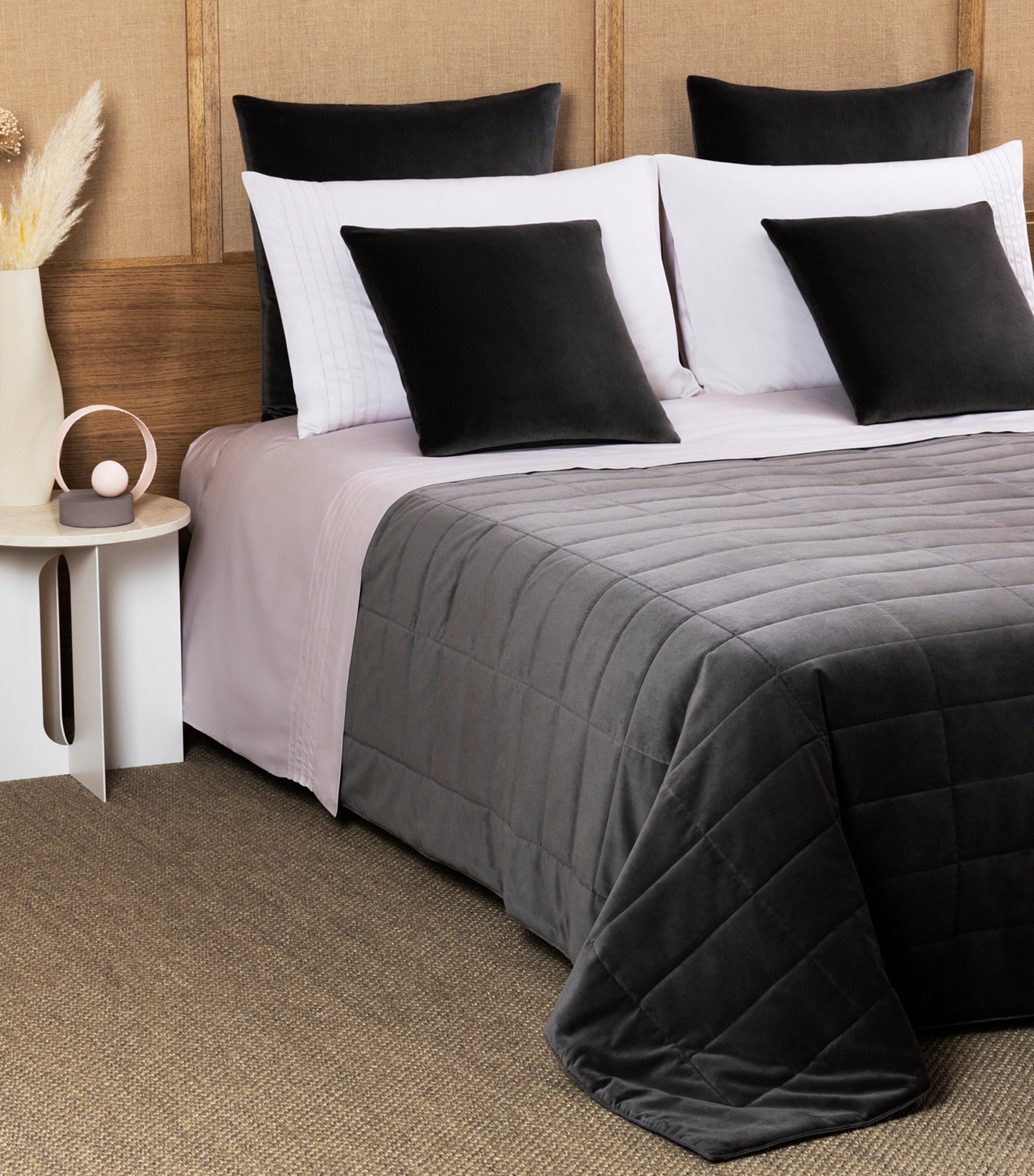 Luxury Velvet Cushion Cover (65cm x 65cm) 0209 - MAHOGANY GREY Image 3