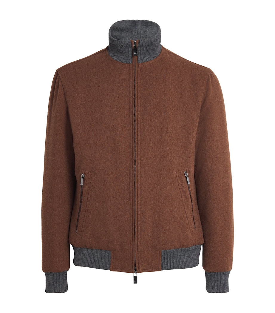 Wool-Blend Bomber Jacket 42 BROWN Image 1