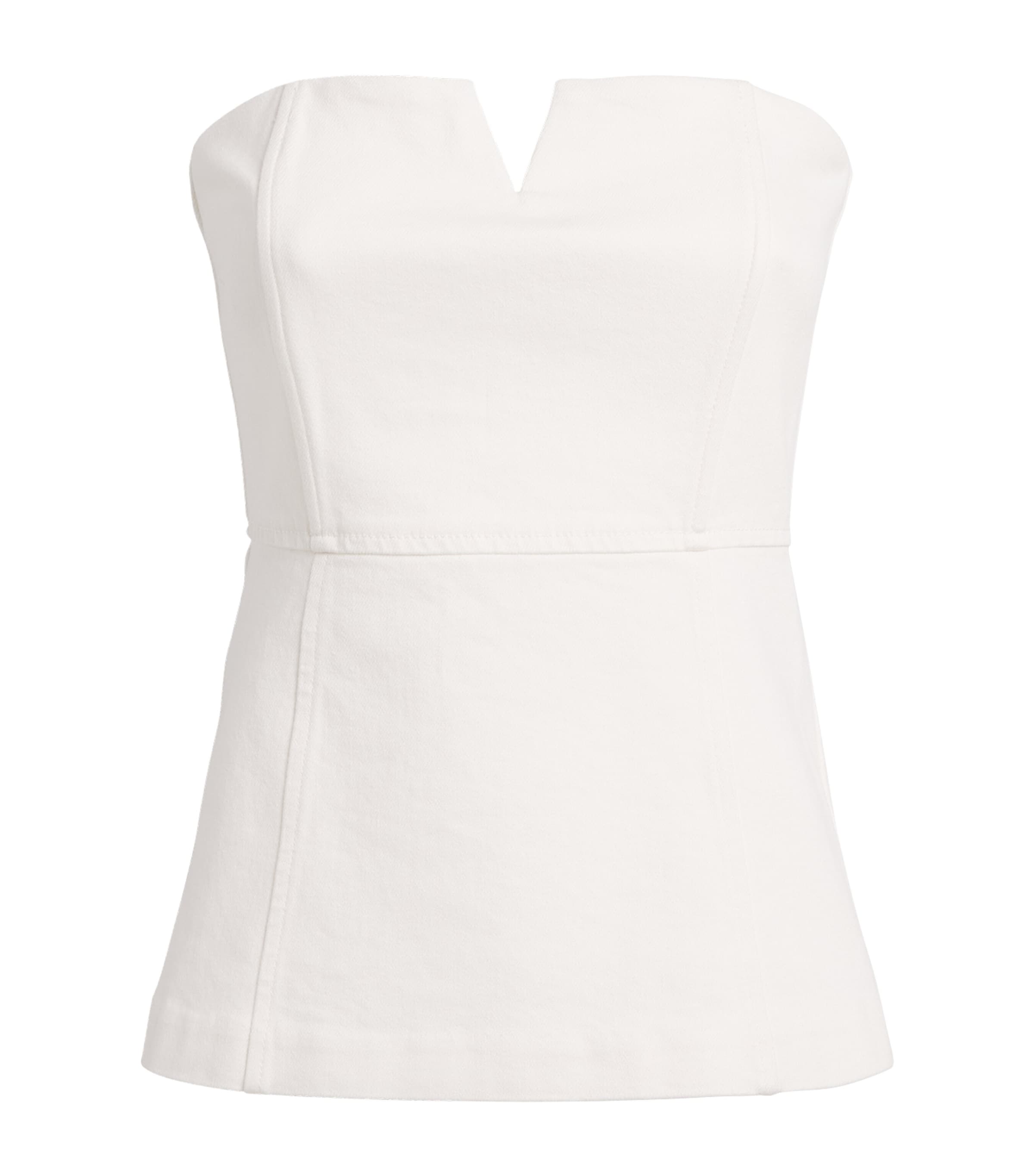 PAIGE Womens Strapless Fiana Top Tonal Ecru Image 1