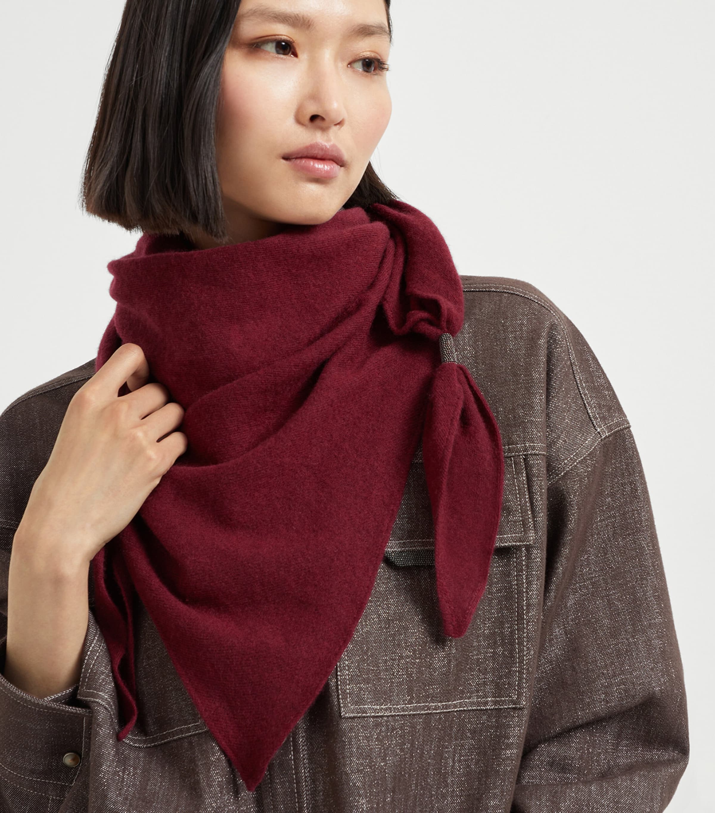 Cashmere Monili-Detail Scarf CWS45 Image 2