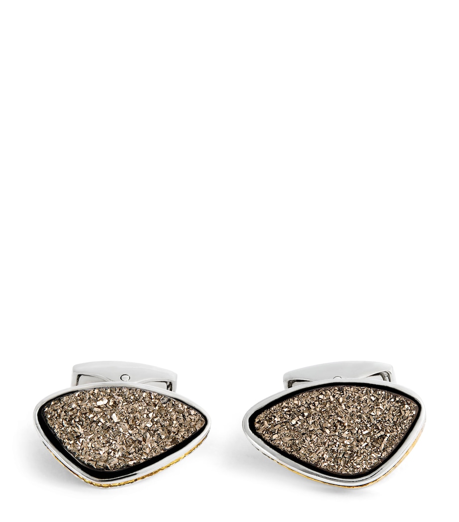 Sterling Silver and Drusy Cufflinks SILVER Image 1