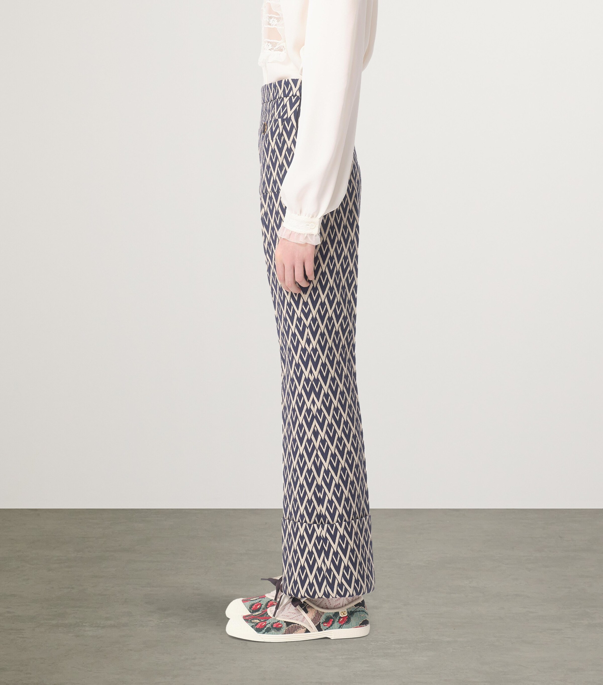 パンツ Valentino Garavani Toute La V Jacquard Trousers Valentino Garavani Toute La V Jacquard Trousers | Blue