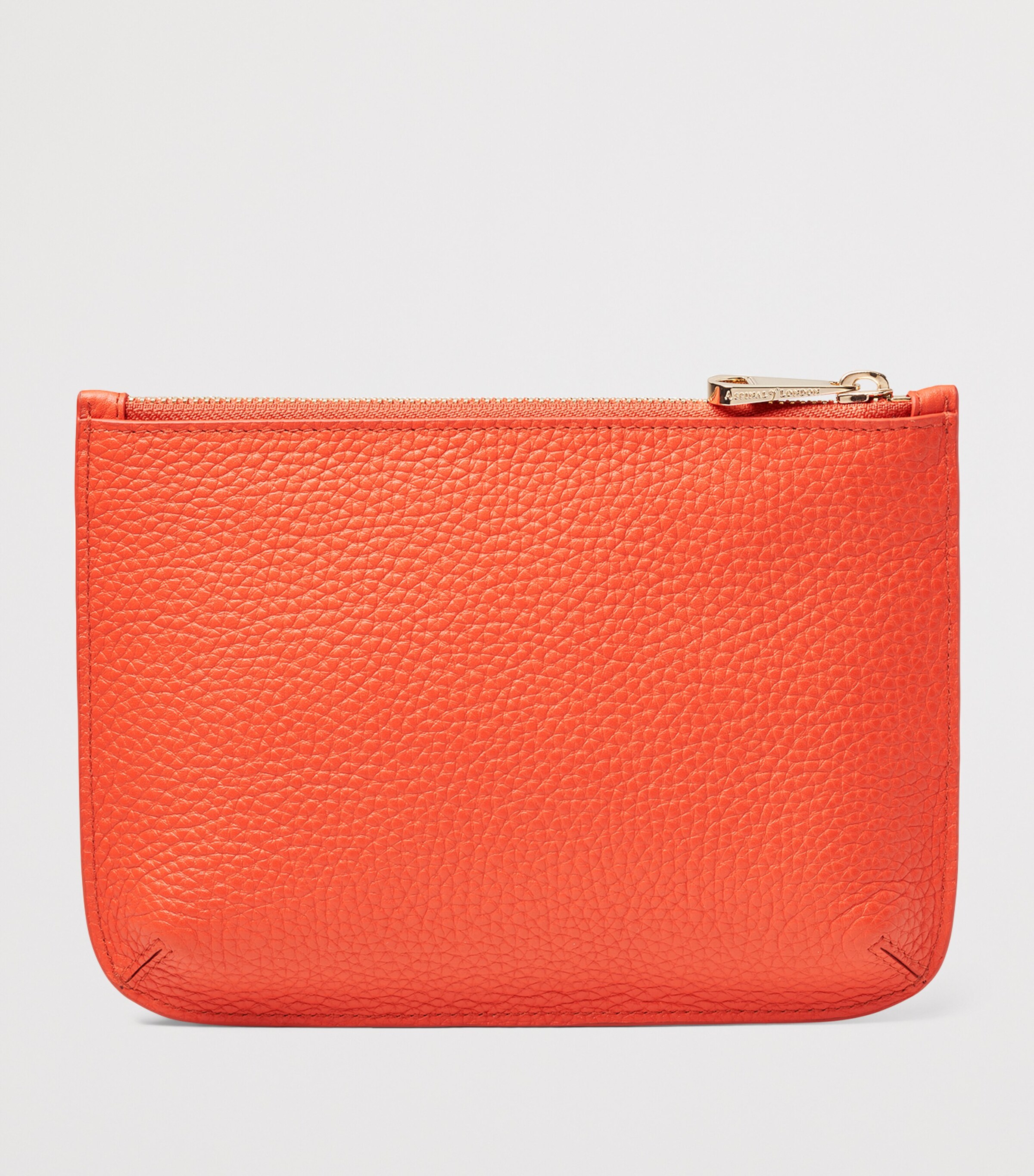 Aspinal Of London Medium Leather Ella Pouch Coral Image 2