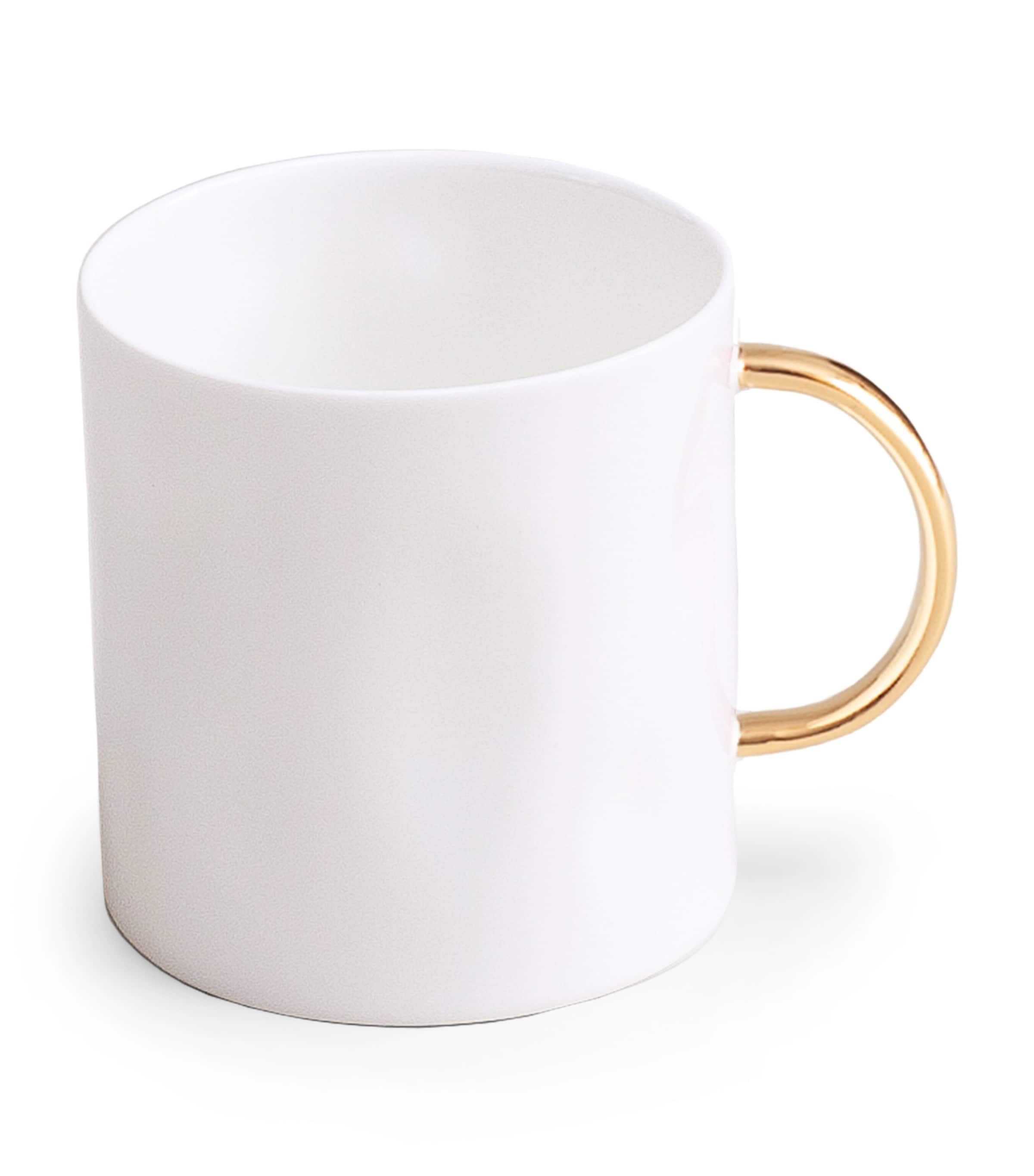 Feldspar Gold-trim Tea Mug In White