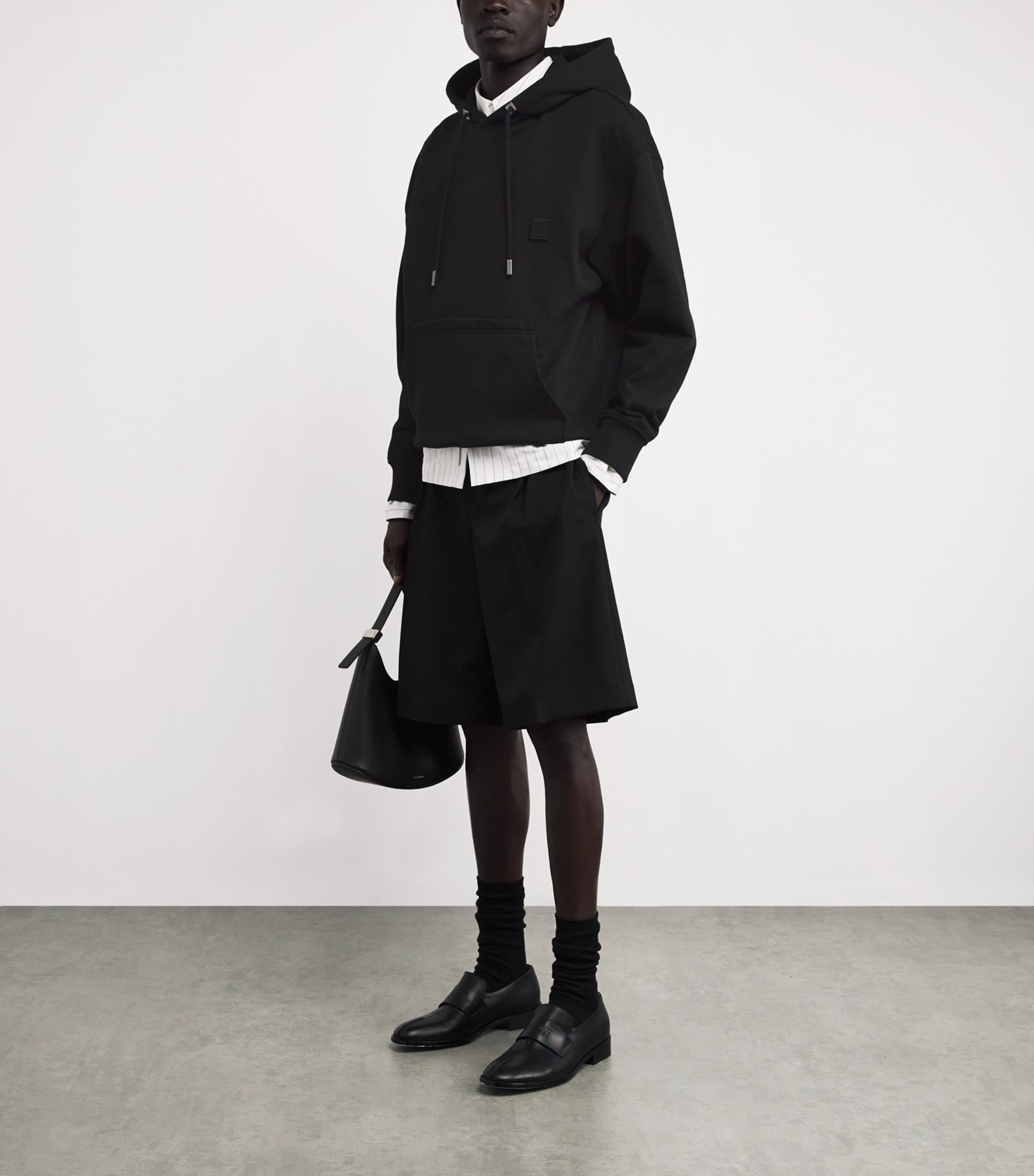 Cotton Floral Print Hoodie BLACK Image 2