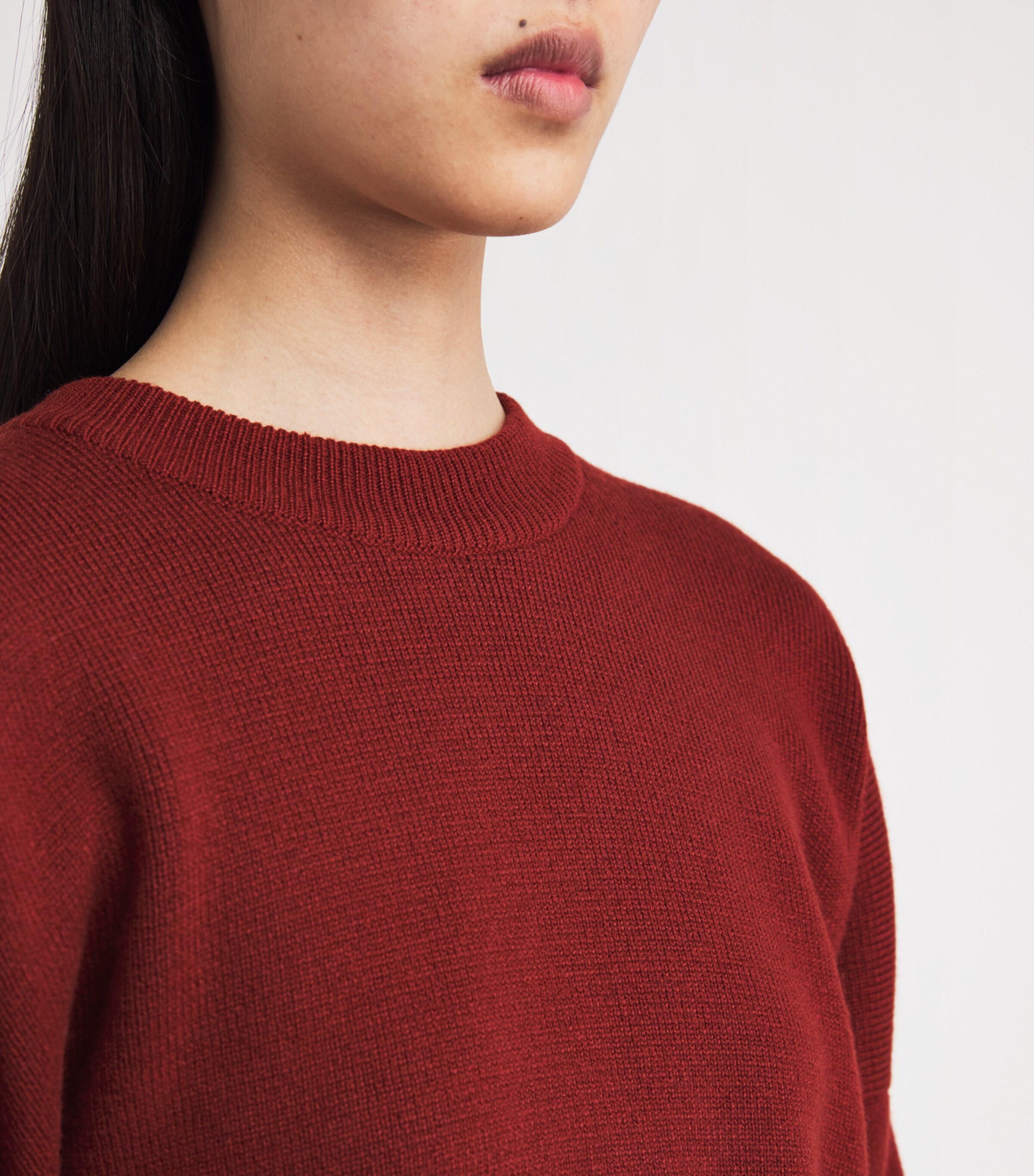Cashmere Cropped Sweater SG4463 OXBLOOD Image 6