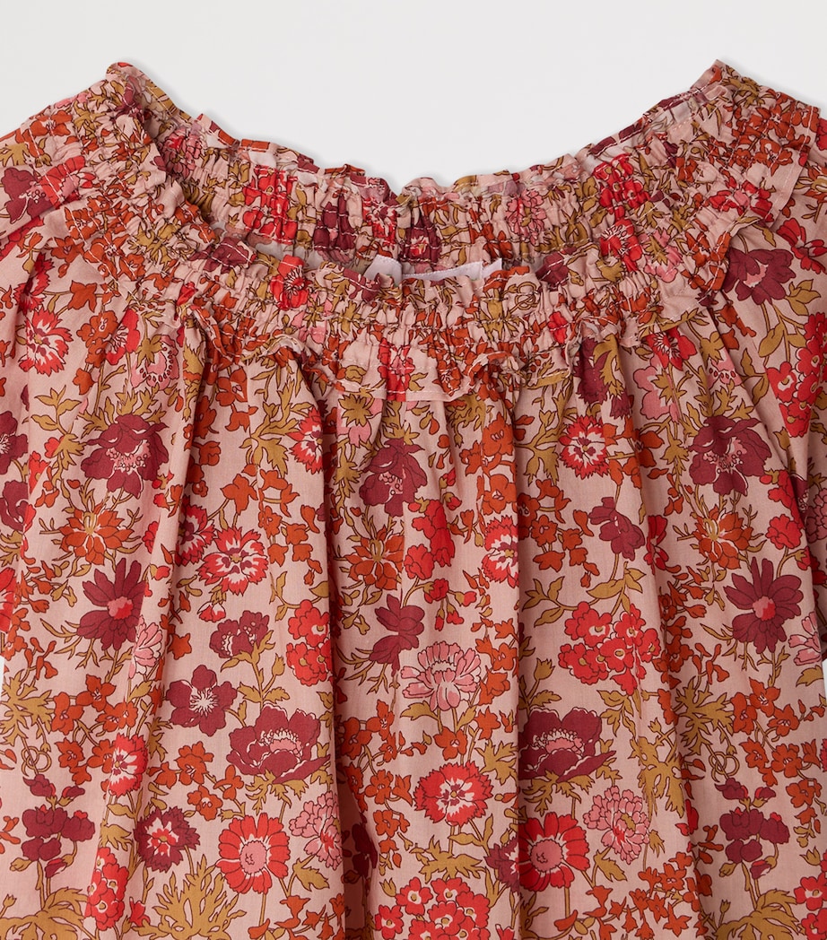 Bonpoint Cotton Goldia Blouse (10-14 Years) Fleurs Rose Image 3