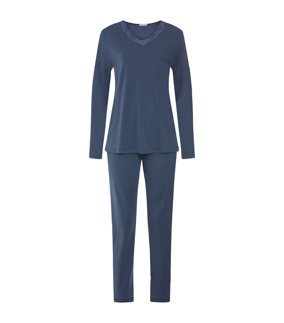 Hanro Womens Tyra Pyjama Set Vintage Indigo Image 1