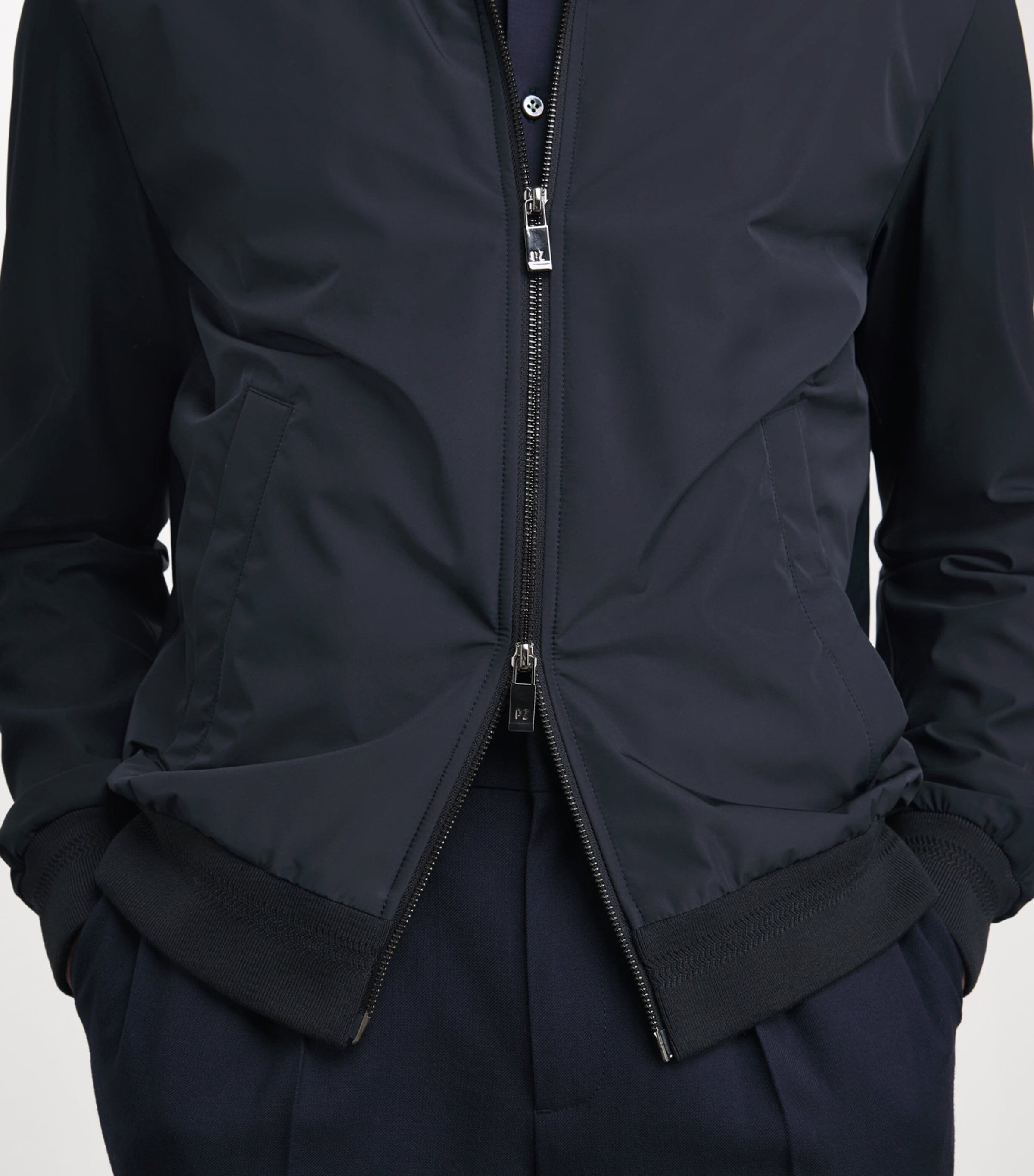 Zip-Up Bomber Jacket 01 BLUE NAVY Image 6