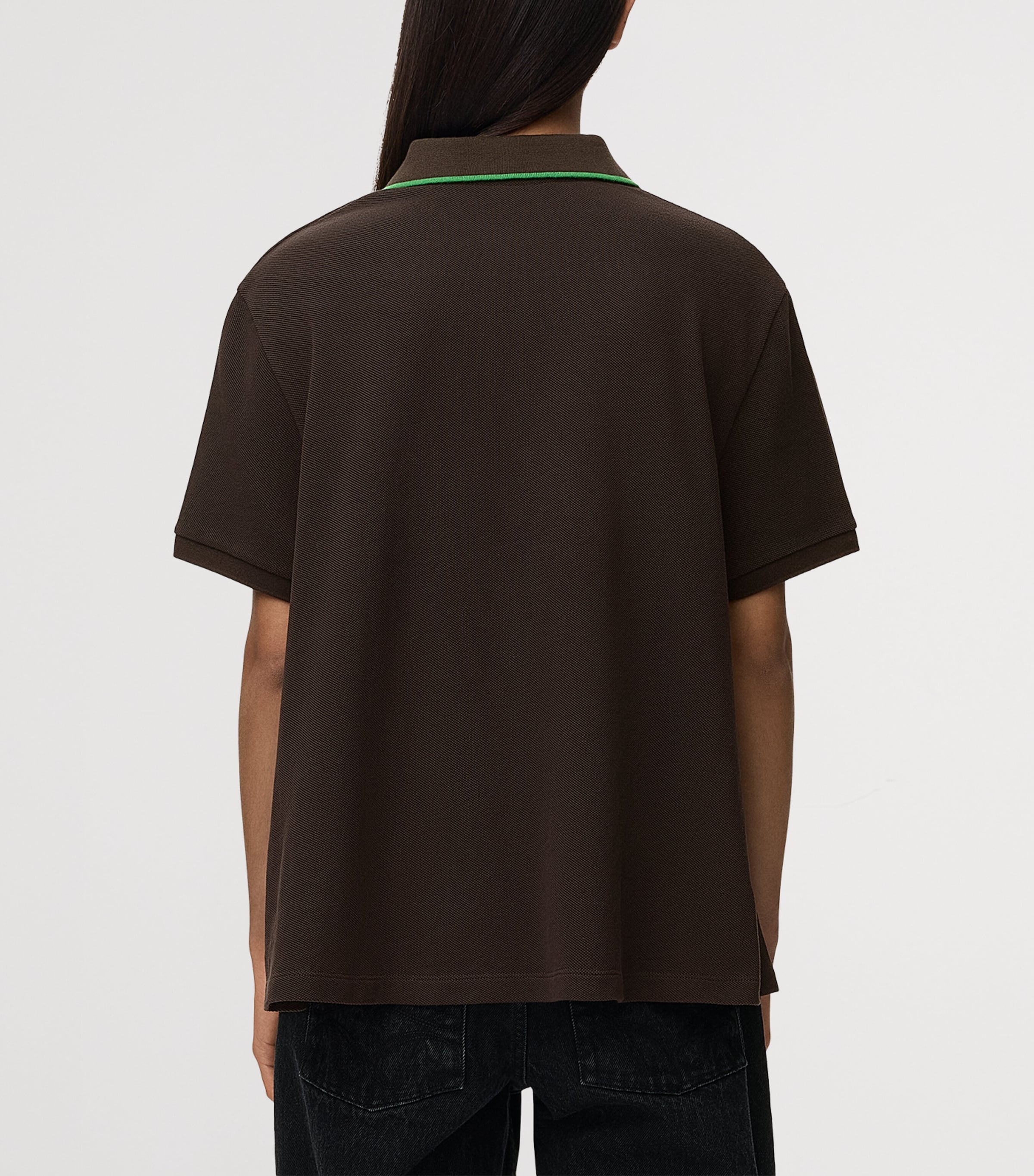 LOEWE Womens Stretch-Cotton Polo Shirt Brown Image 4