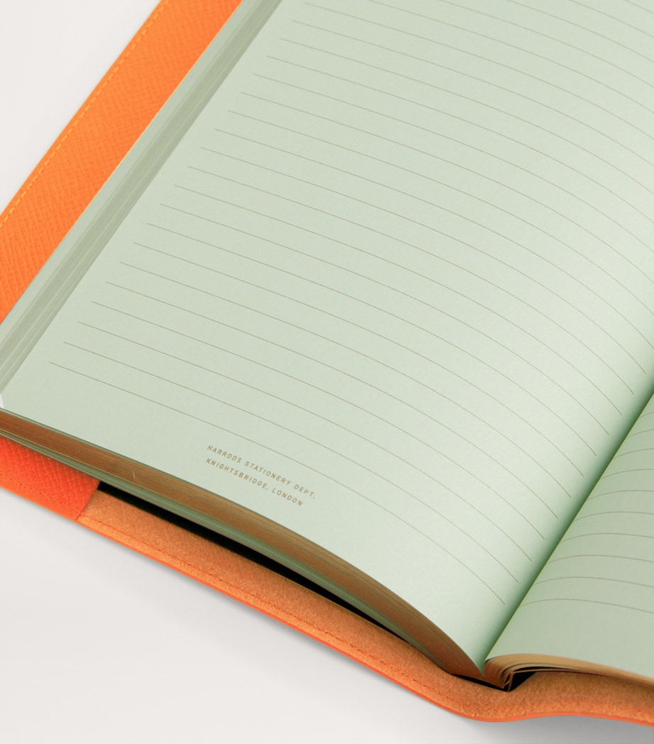 Harrods Leather Refillable Sleeve and Notepad Orange Image 6
