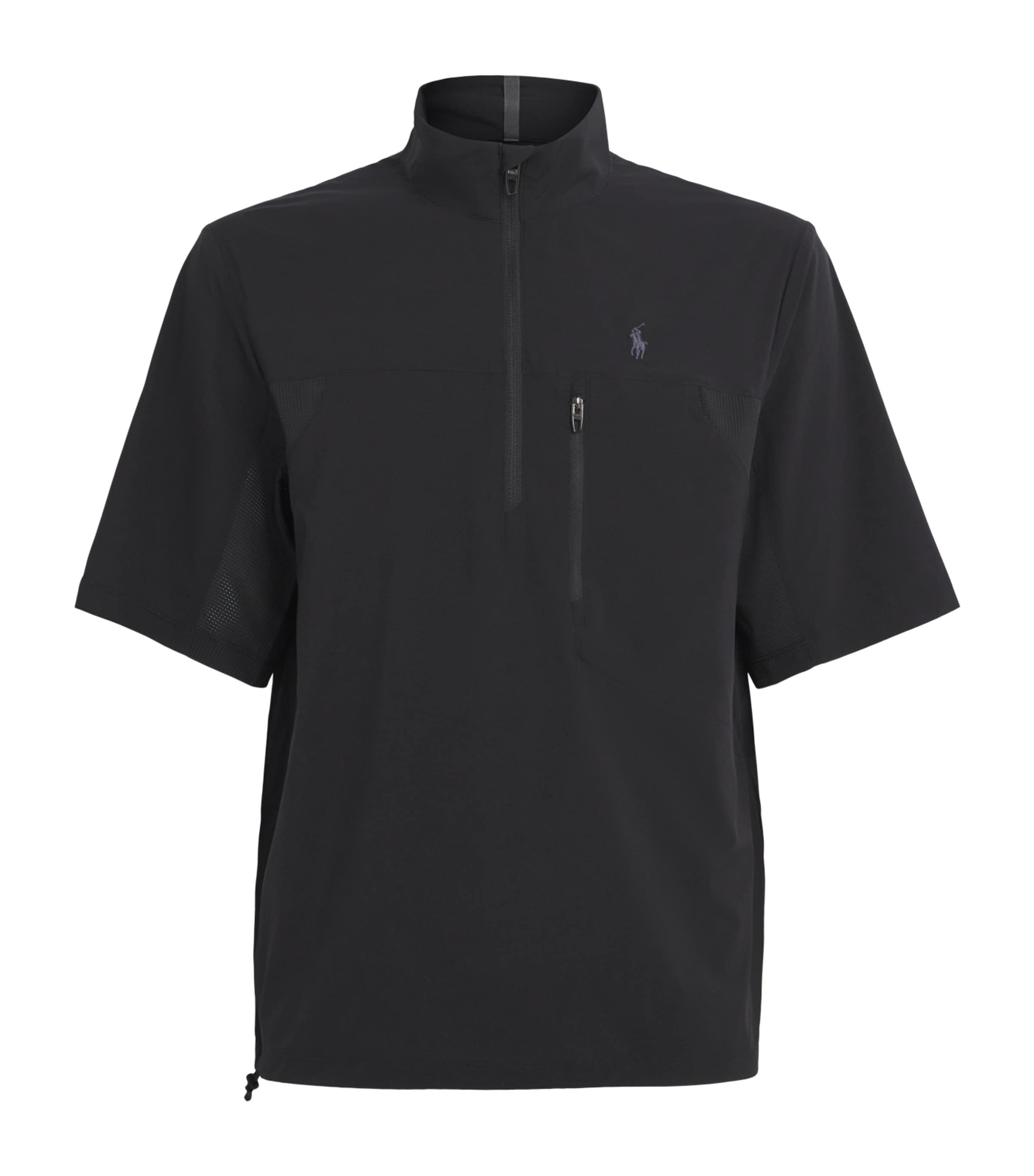 RLX Ralph Lauren Mens Wate-Repellent Half-Zip Top Polo Black Image 1