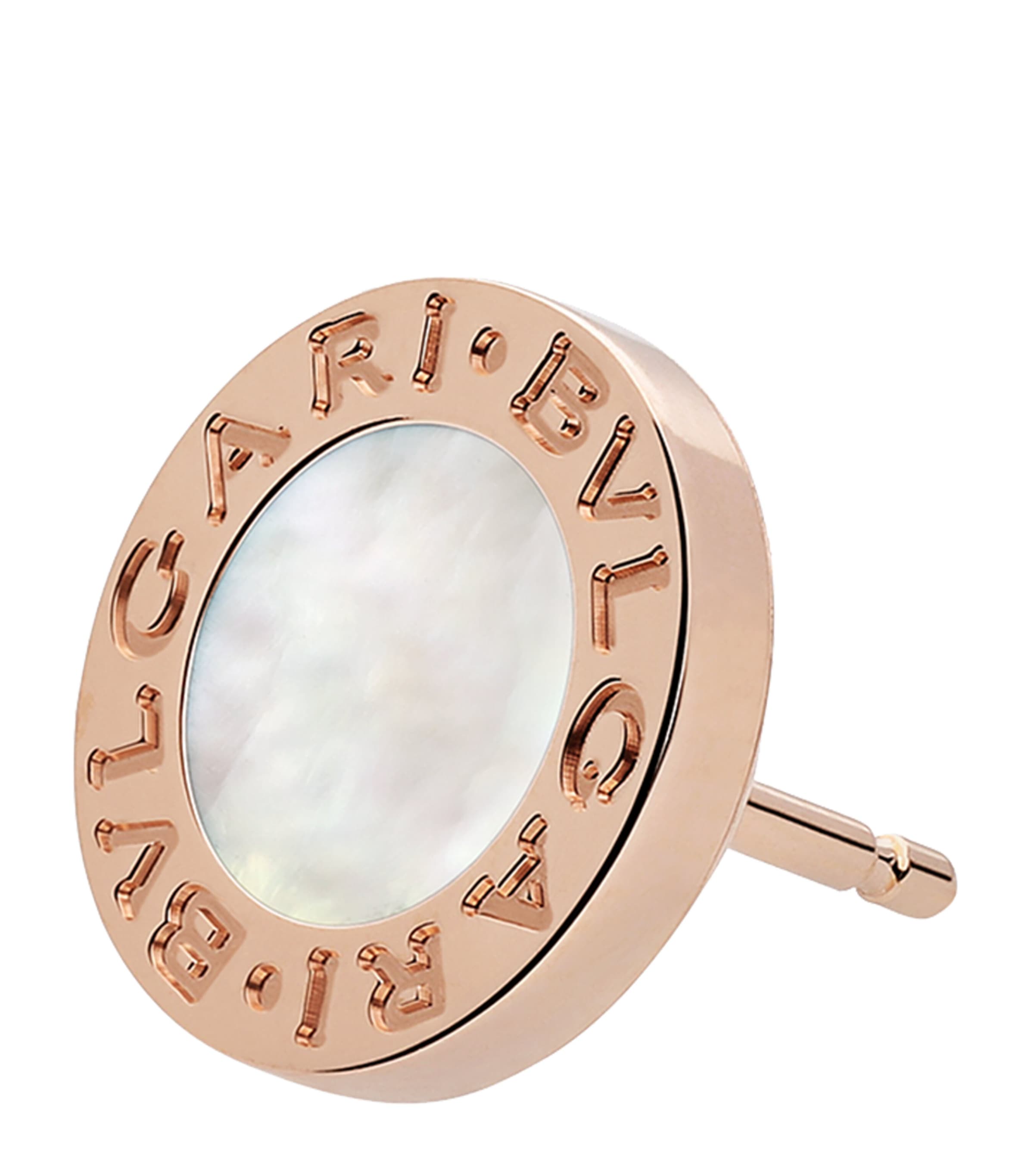 Rose Gold and Mother-of-Pearl BVLGARI BVLGARI Single Stud Earring PINK GOLD Image 2