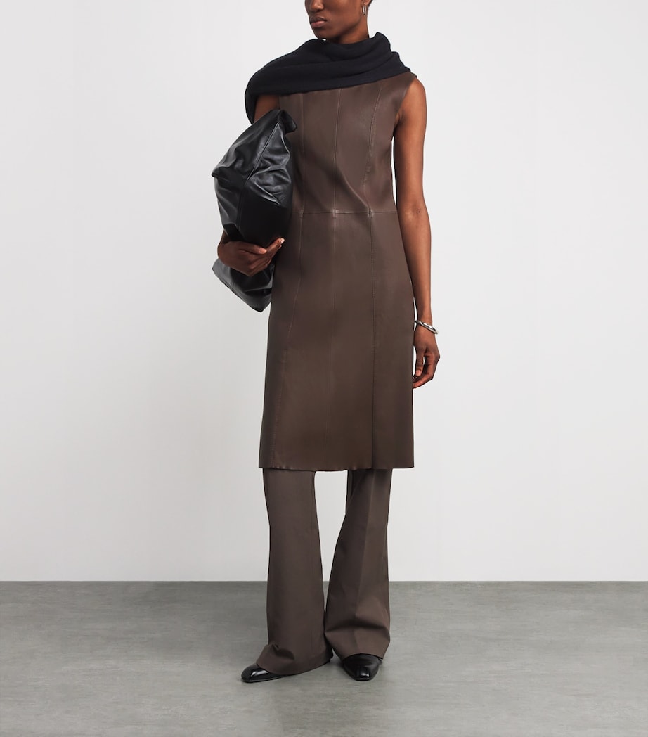 Leather Heidi Midi Dress MUSHROOM Image 2