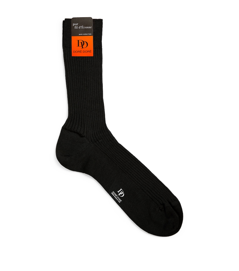 Cotton Rib-Knit Socks 16160/NOIR Image 1