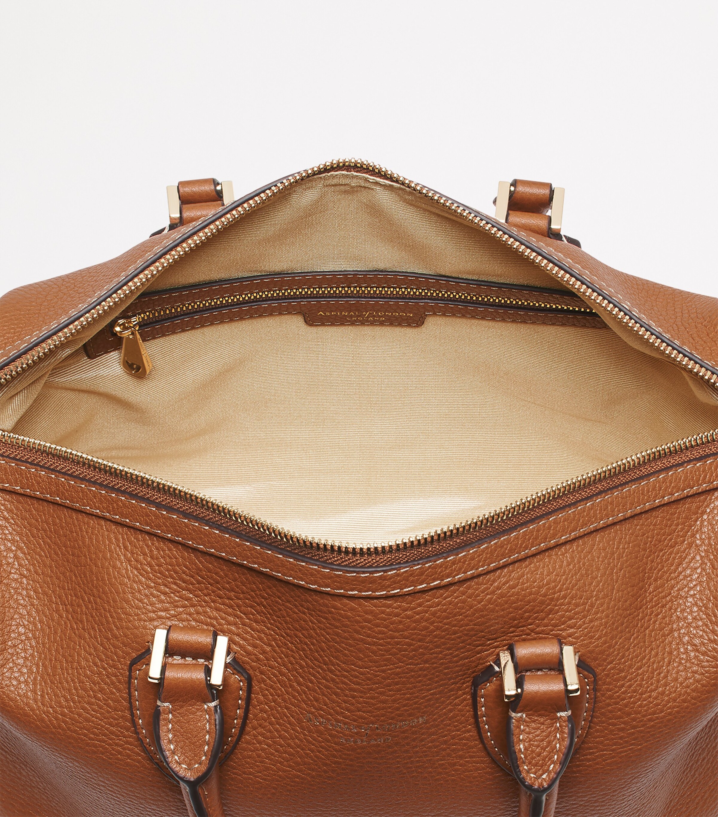 Leather Hudson Bowling Bag TAN Image 7