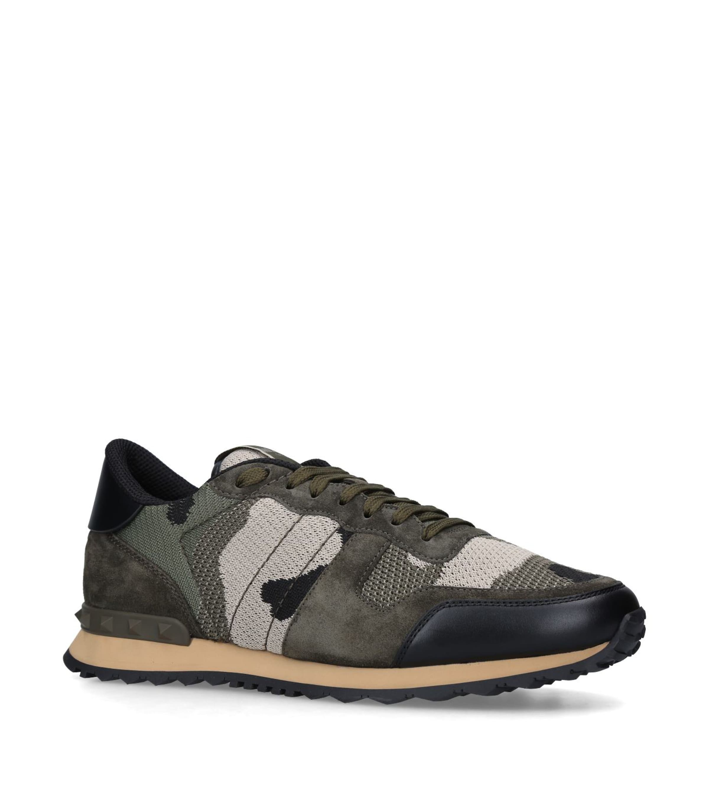 Valentino Garavani Camouflage Sneakers In White