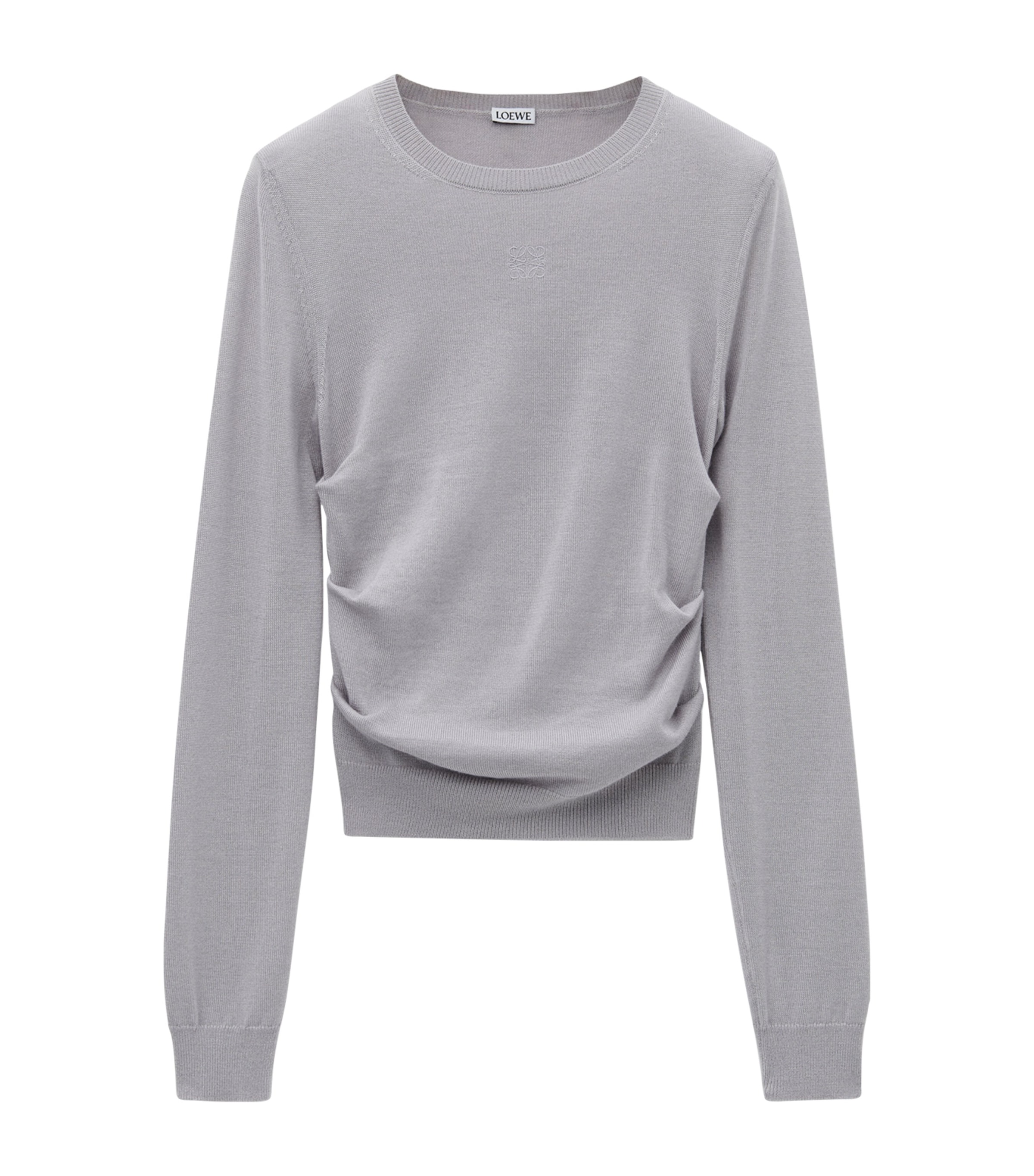Loewe Cashmere-blend Draped Sweater In Grey