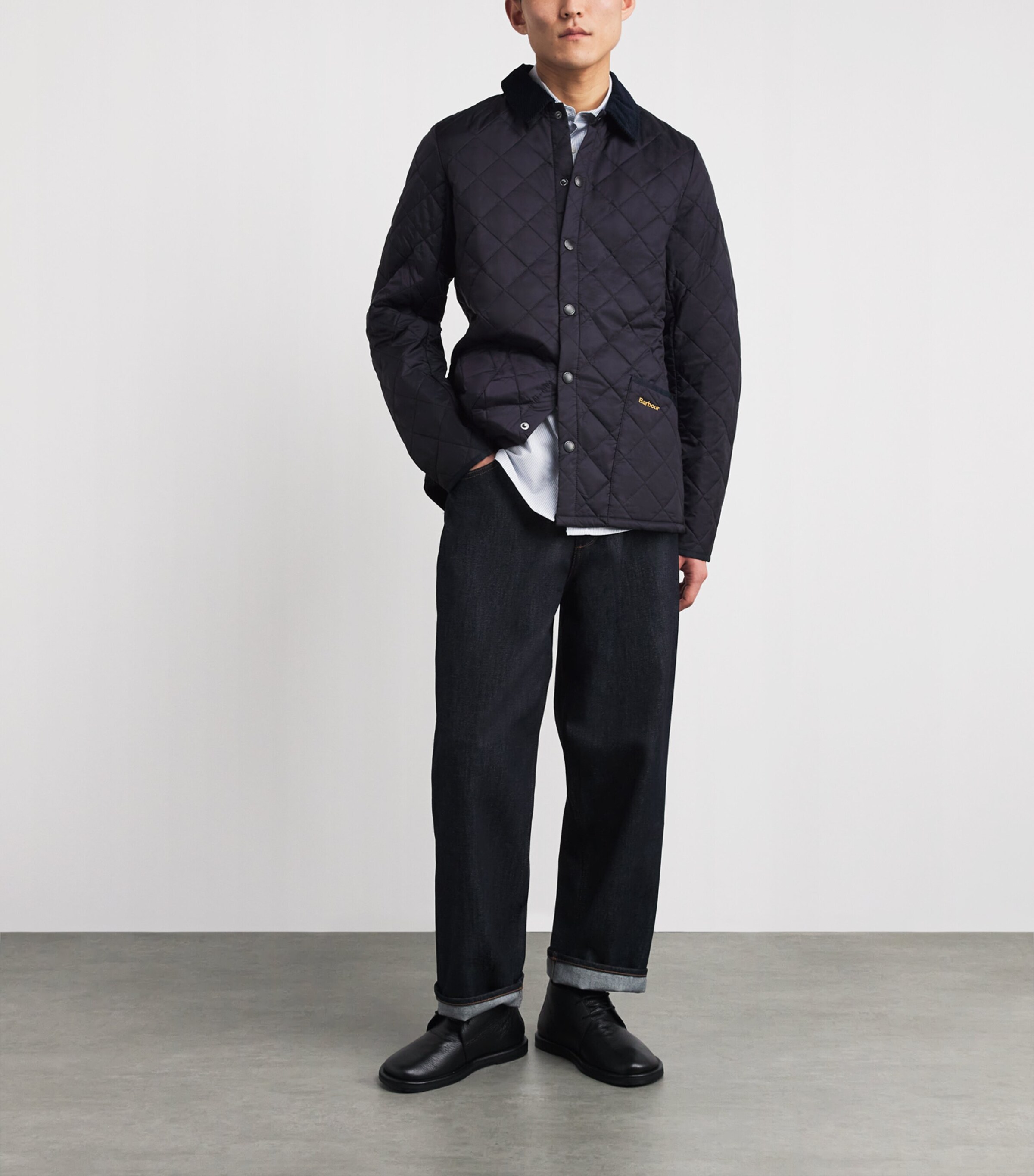 Barbour Mens Heritage Liddesdale Quilted Jacket Navy Image 2