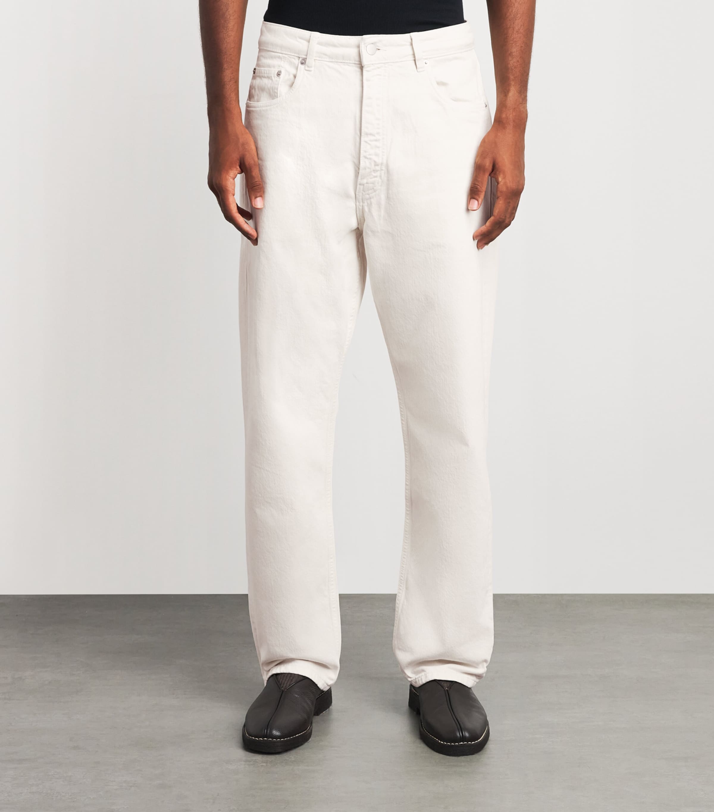 Studio Nicholson Mens Riso Straight Jeans Parchment Image 4