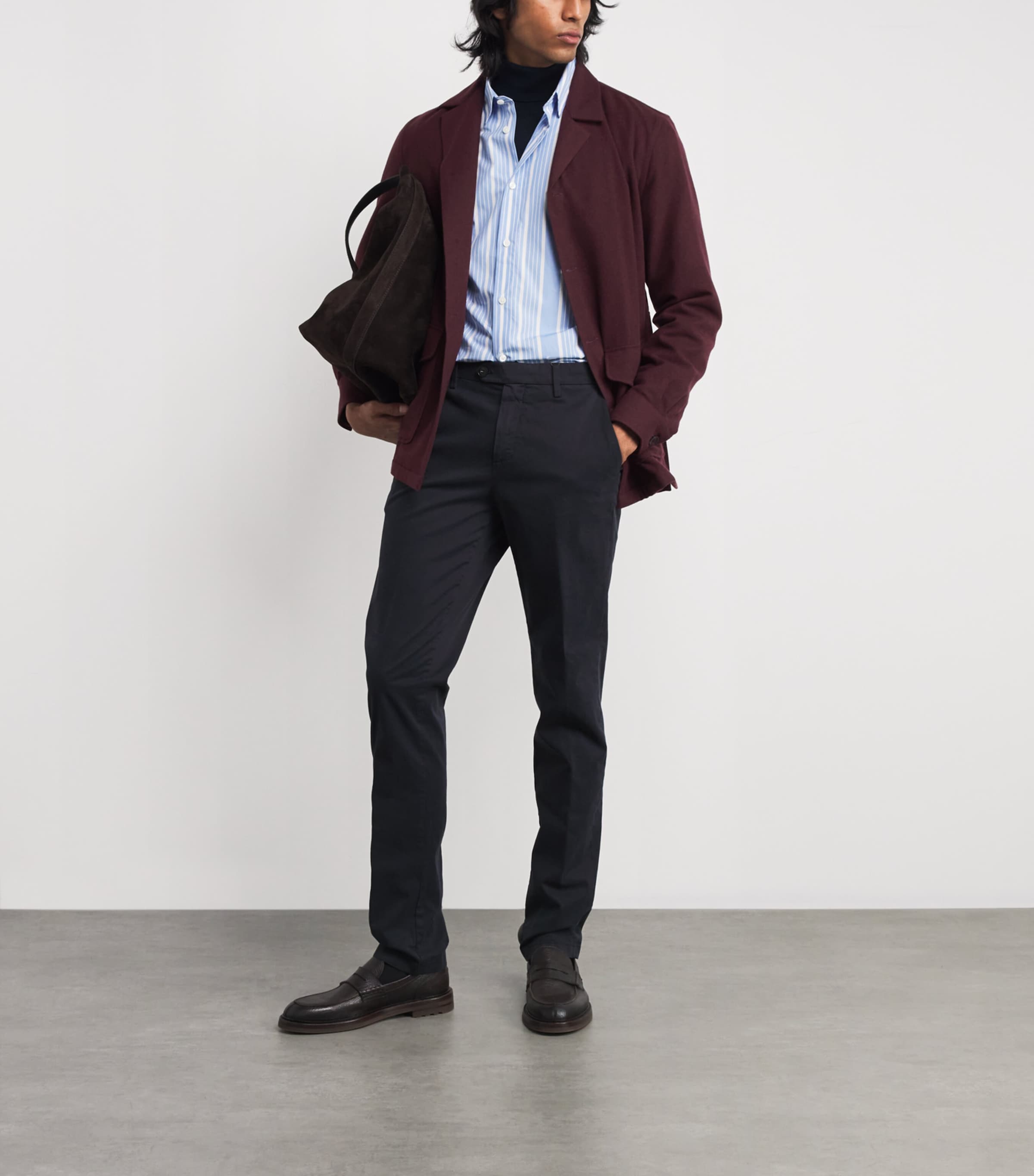 Notched-Collar Jacket DARK BURGUNDY Image 2