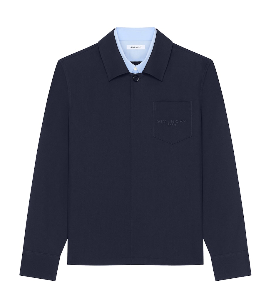 Givenchy Mens Wool Trompe-l'Oeil Shirt Image 1