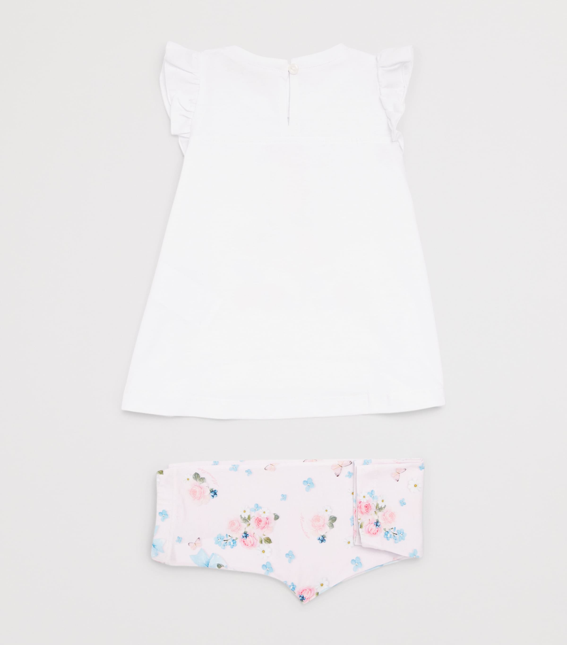 Monnalisa Cotton Fairy T-Shirt and Leggings Set (3 Months-3 Years) White+stripe White Image 2
