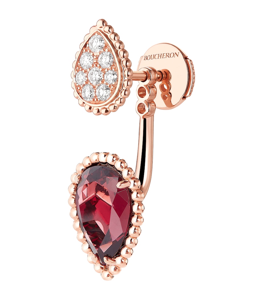 Rose Gold, Diamond and Garnet Serpent Bohème Earrings RED Image 2