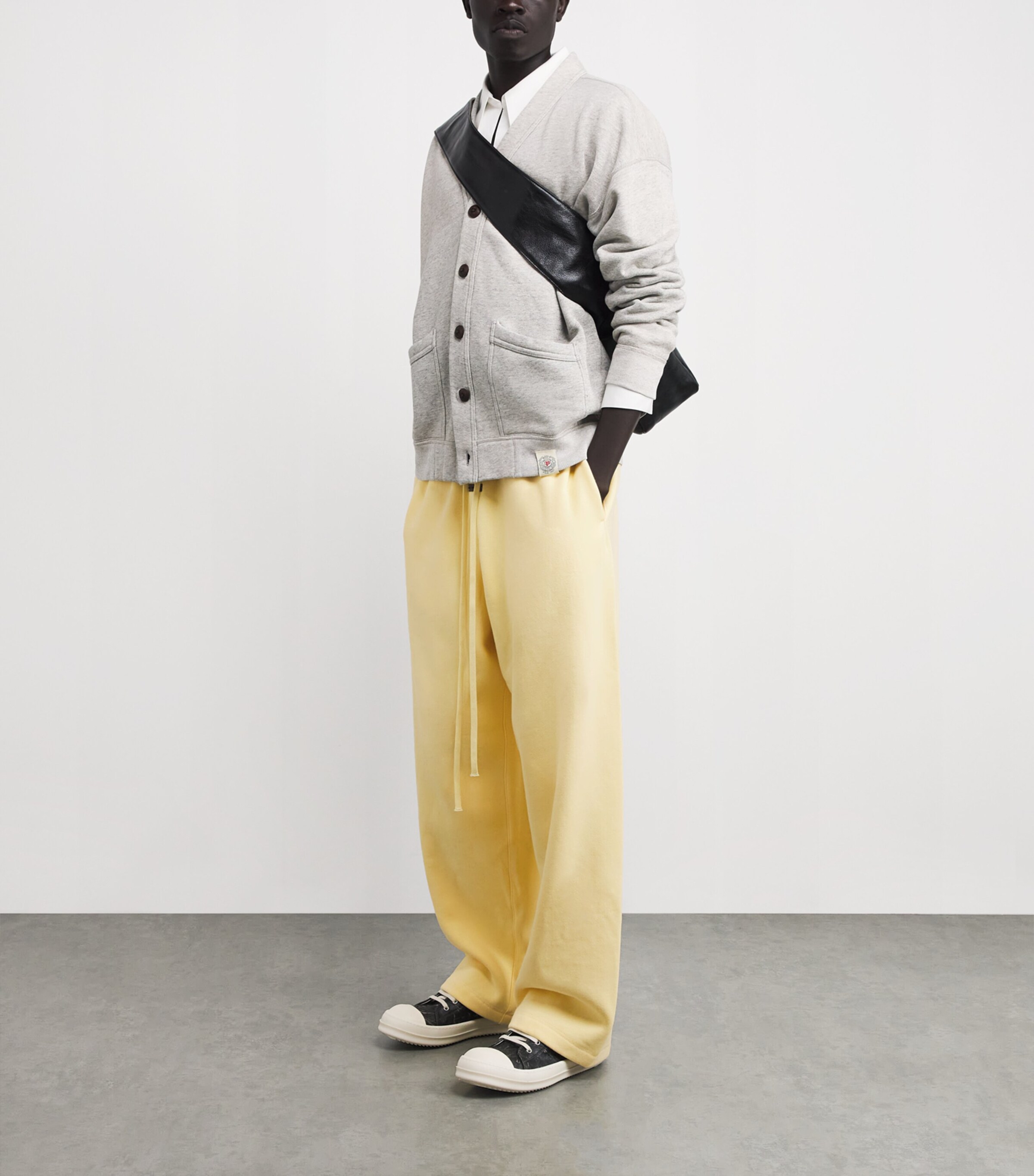 FEAR OF GOD ESSENTIALS Mens Cotton-Blend Wide-Leg Sweatpants Garden Yellow Image 2