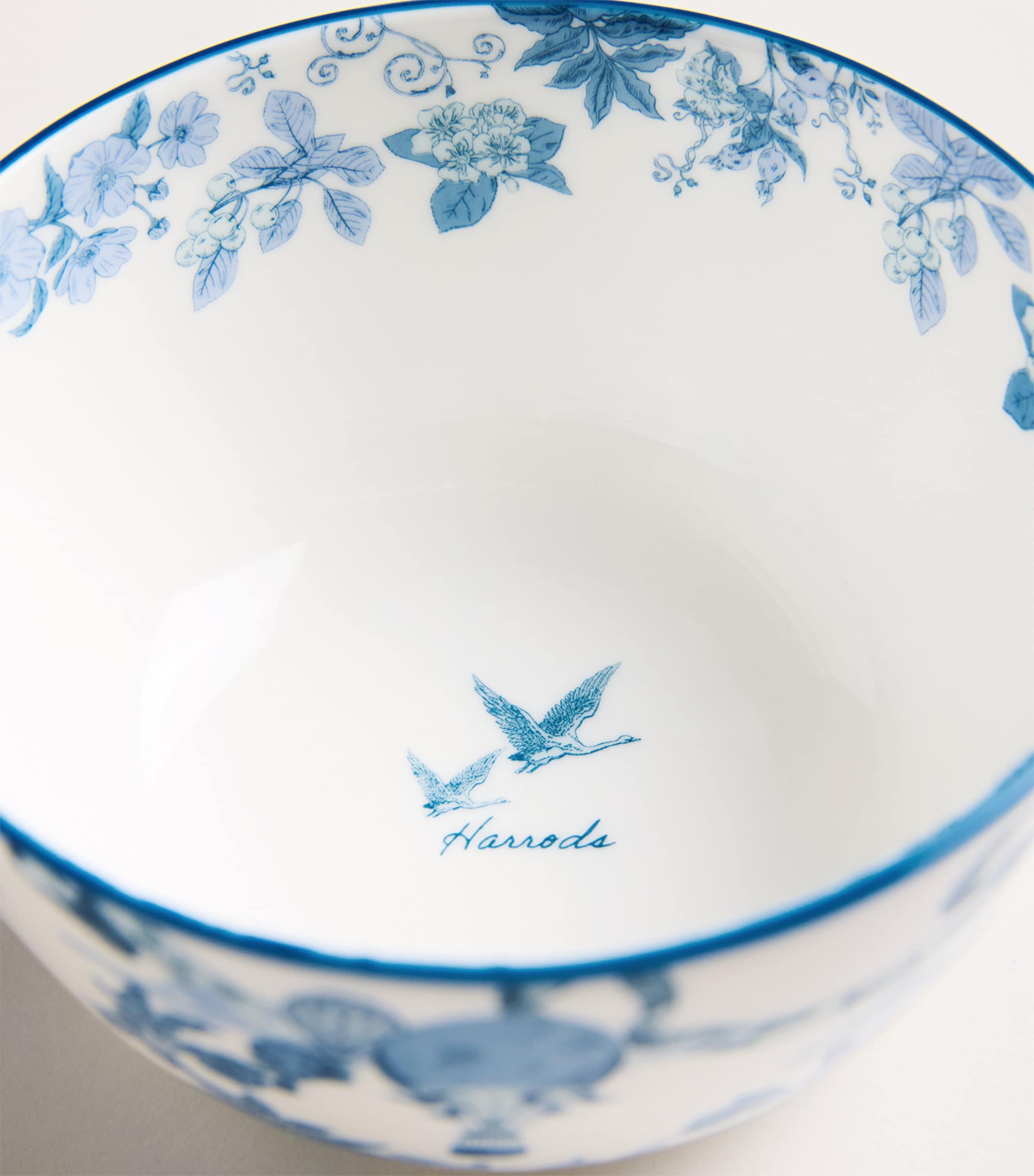 Harrods Fine Bone China Toile Bowl (11cm) Blue Image 2