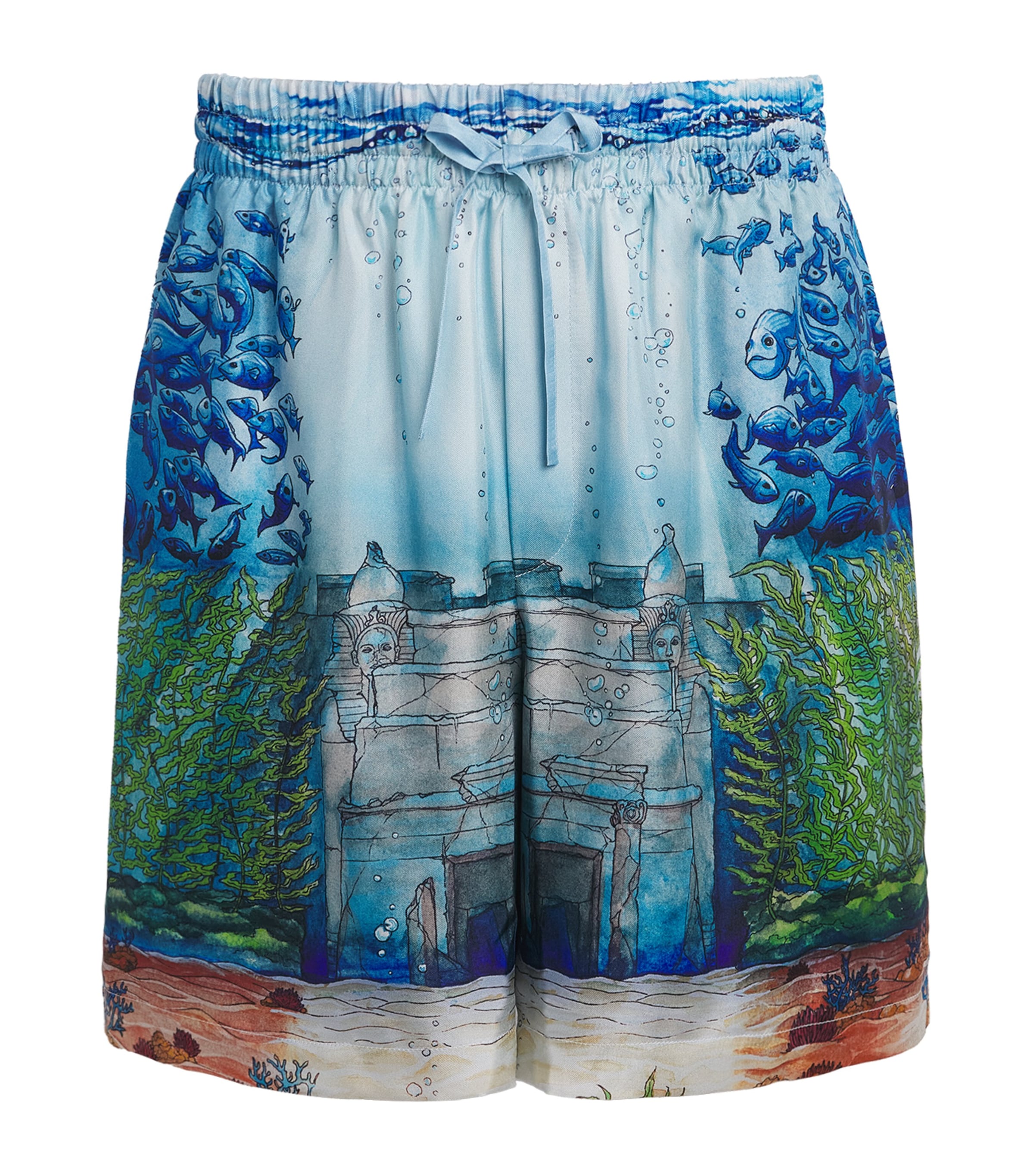 Casablanca Mens Silk Trompe-Lœil Shorts Trompe L'oeil Image 1