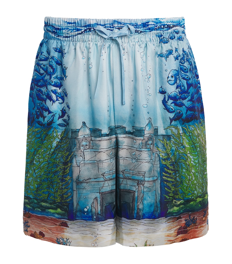 Casablanca Mens Silk Trompe-Lœil Shorts Trompe L'oeil Image 1