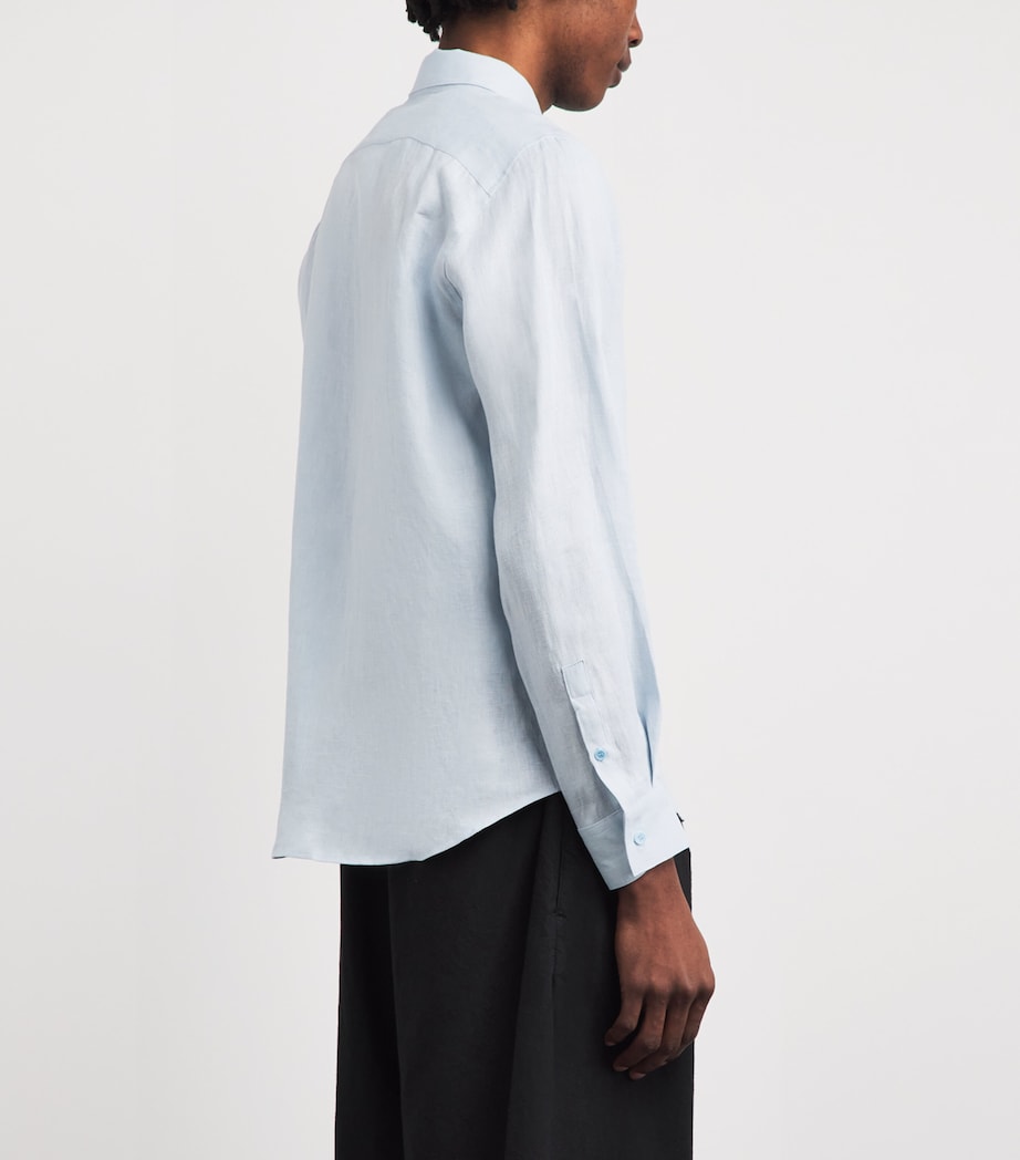 Sandro Paris Mens Linen Shirt Sky Blue Image 5